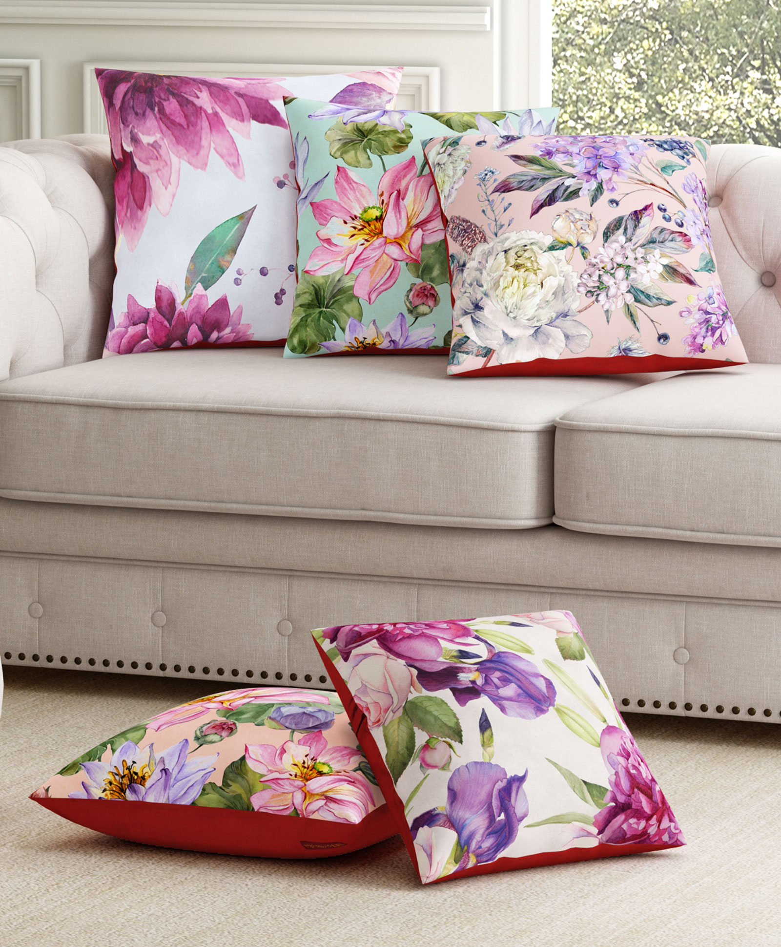 SEJ by Nisha Gupta Premium Cushion Covers Abstract Print Pack Of 5 (Color May Vary)-picture-11