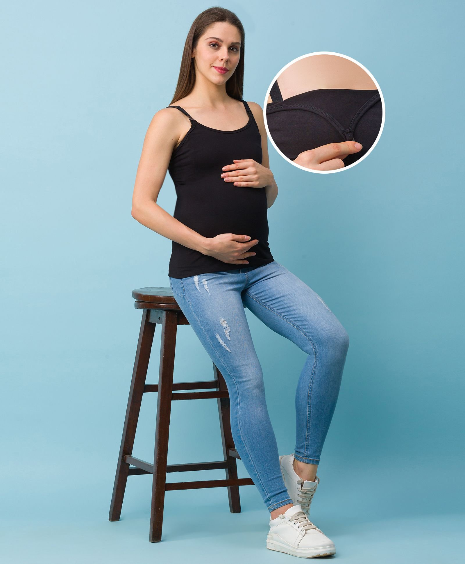 Bella Mama Maternity Nursing Camisole - Black-picture-25