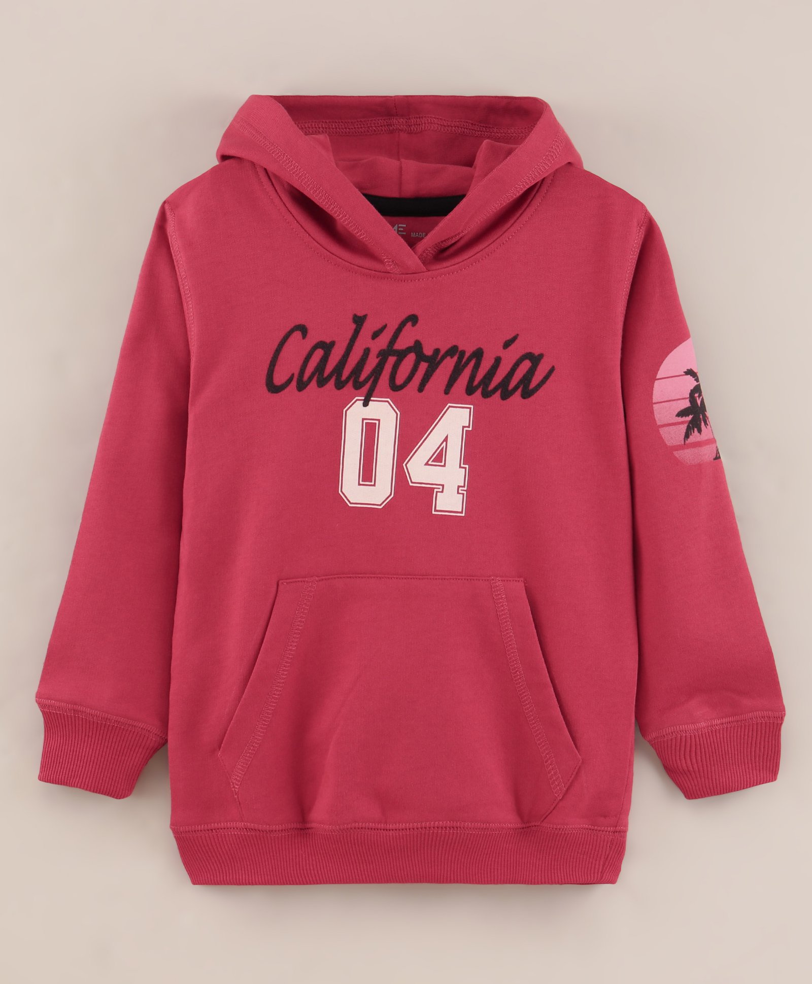 Doreme Full Sleeves Knit Sweatshirt Placement Print- Pink-image-15