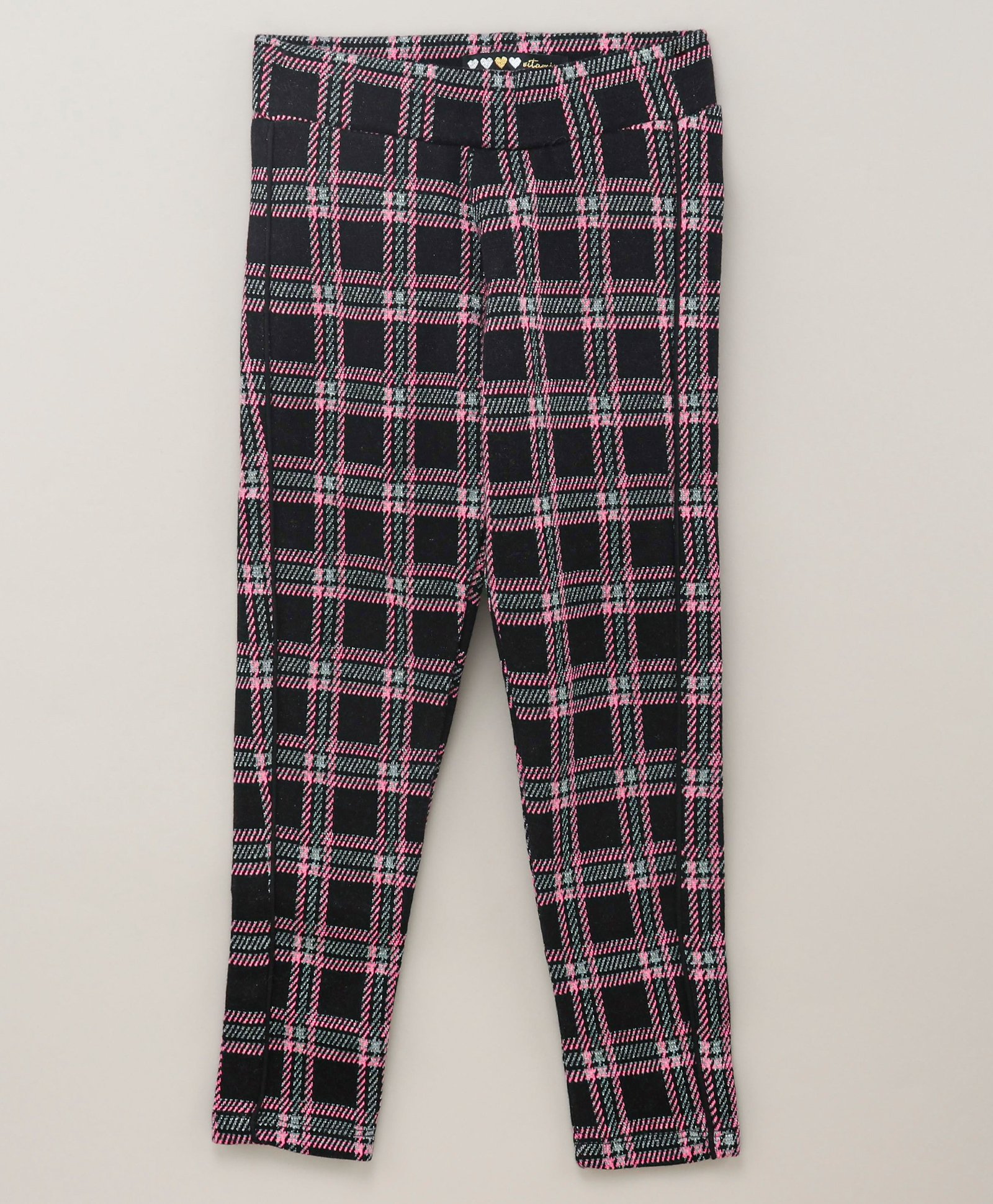 Vitamins Full Length Check Trousers- Pinki-picture-14