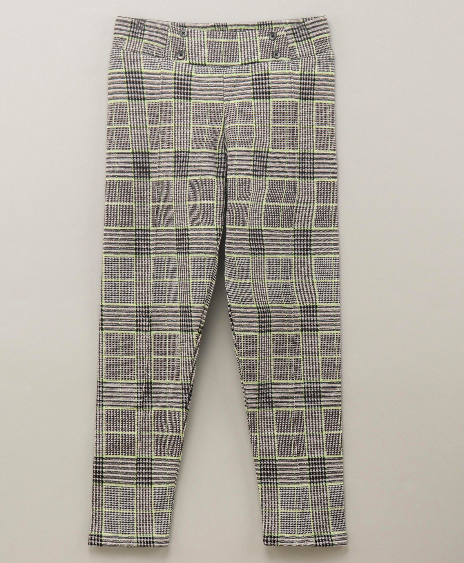 Vitamins Full Length  Check Trousers- Black White-picture-18