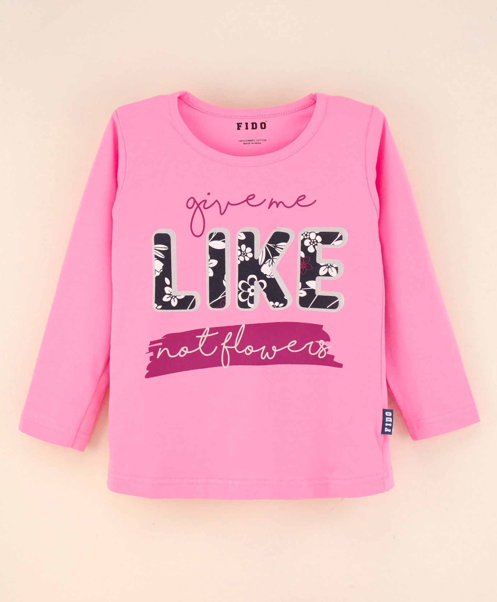 Fido Full Sleeves Top Text Print - Pink-image-39