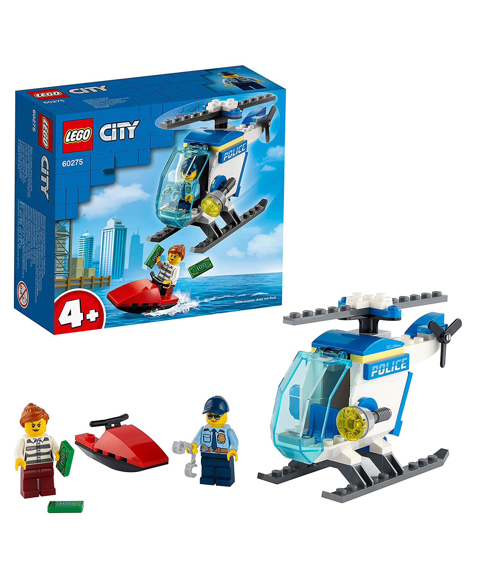 LEGO City Police Helicopter Toy with Officer and Crook Minifigures -51 pieces-image-15