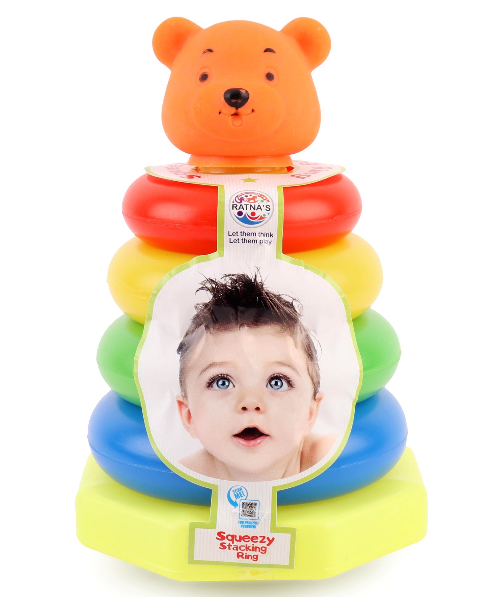 Ratnas Squeaky Stacking Ring Toy Multicolour - 6 Pieces-picture-27