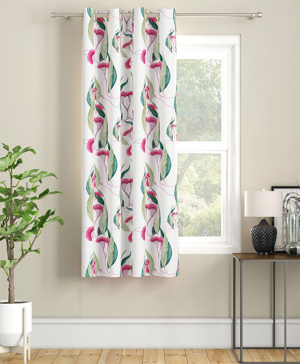 SEJ by Nisha Gupta Single Floral Eyelet Window Curtain - White-picture-20