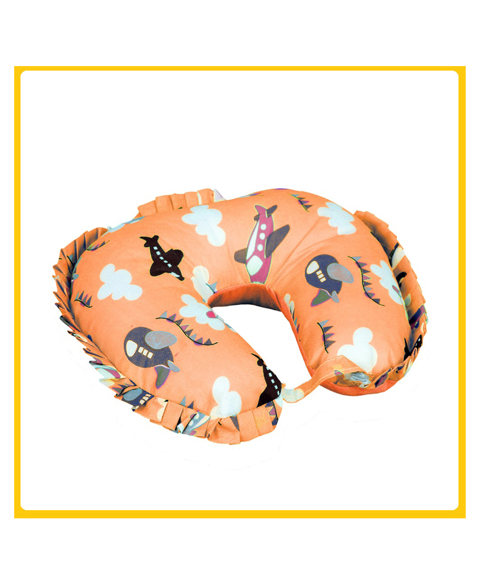 SafeChamp Skyler Baby Travel Pillow Infant Head and Neck Support Pillow for Car Seat Pushchair - Orange-image-5