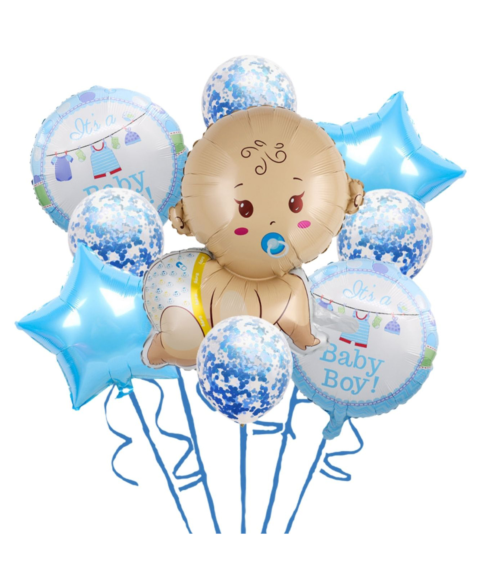 Party Anthem It's a Baby Boy Balloon Bouquet Pack of 9 - Blue-picture-23