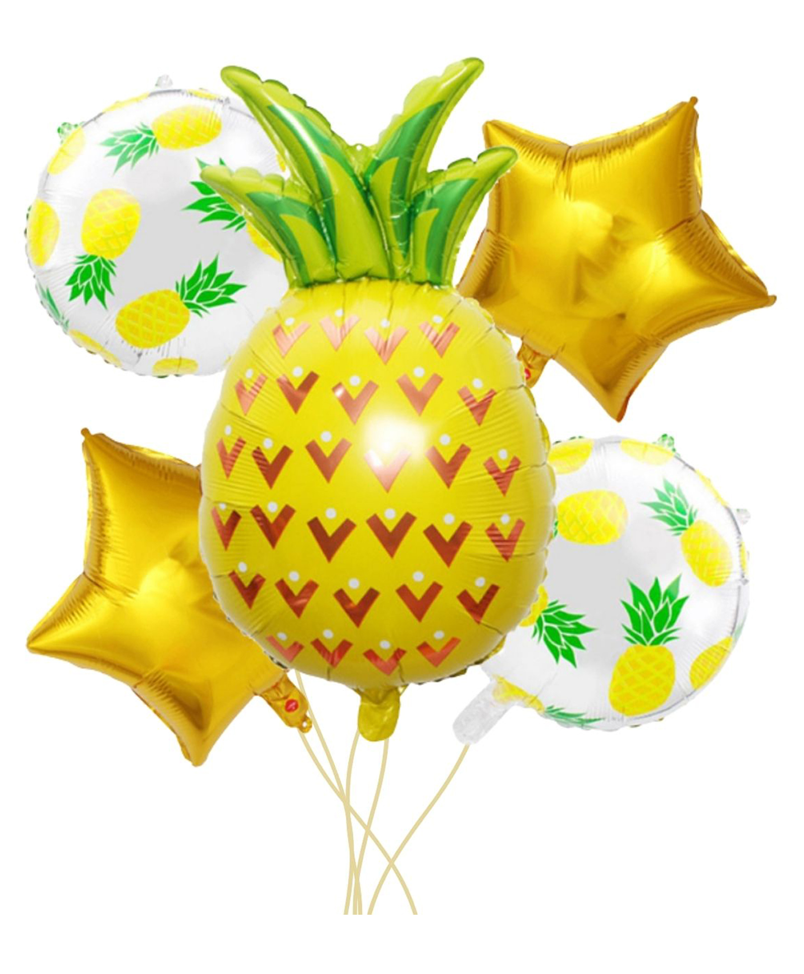 Party Anthem Fruity Pineapple Balloon Bouquet Pack of 5 - Yellow-image-13