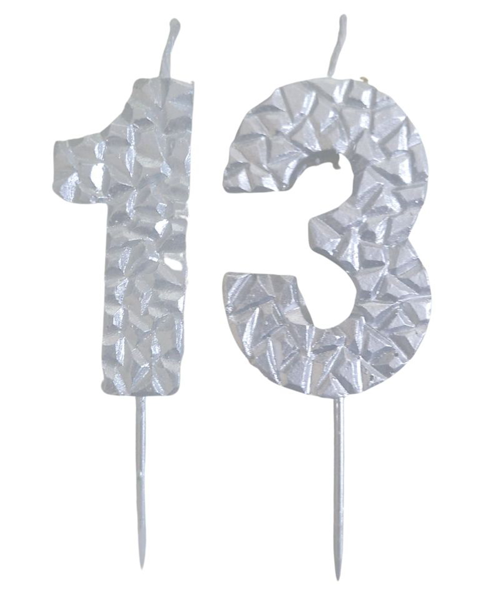 Party Anthem Textured Number 13 Candle - Silver-image-23