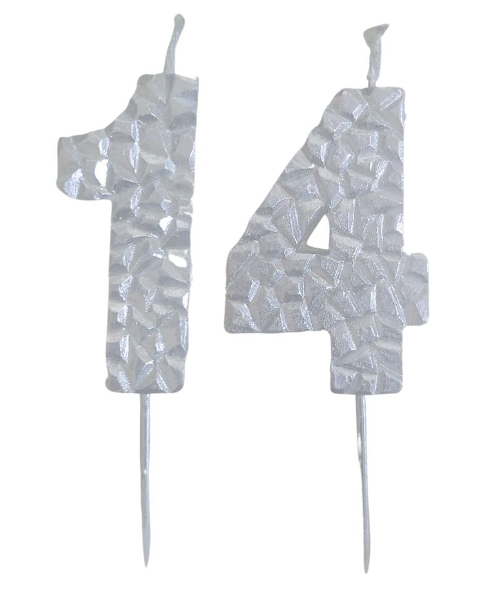 Party Anthem Textured Number 14 Candle - Silver-image-34