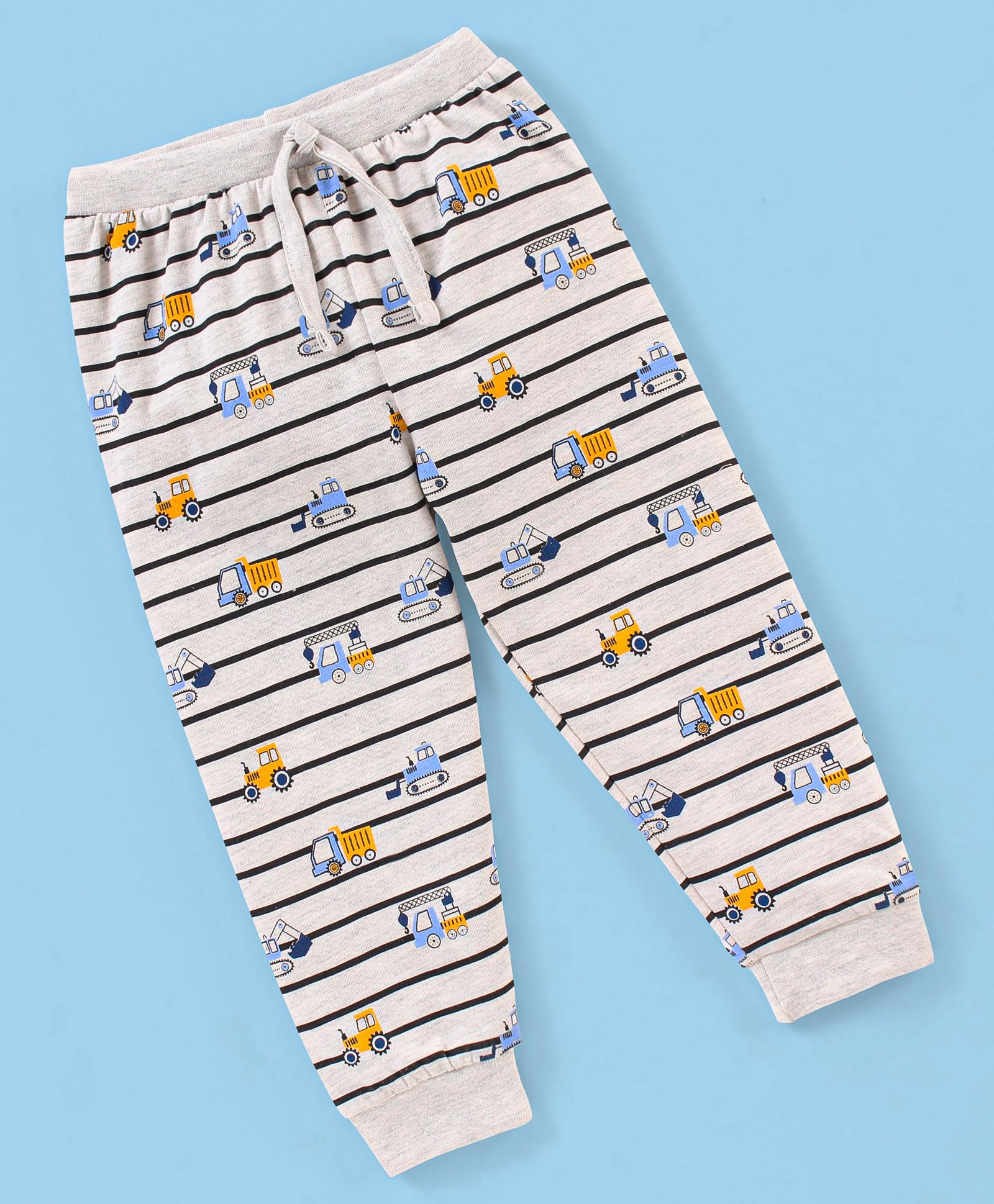 Babyhug Cotton Knit Full Length  Lounge Pant Striped - White-image-27