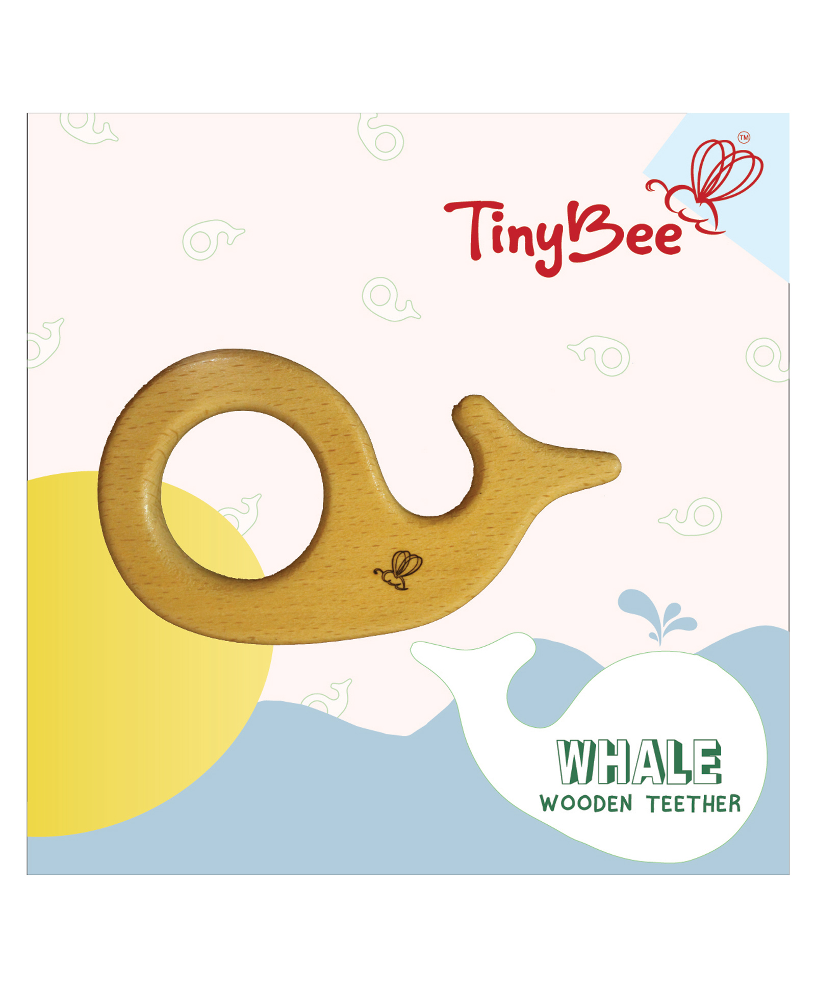 Whale  Wooden Teether - (color may vary)-image-29