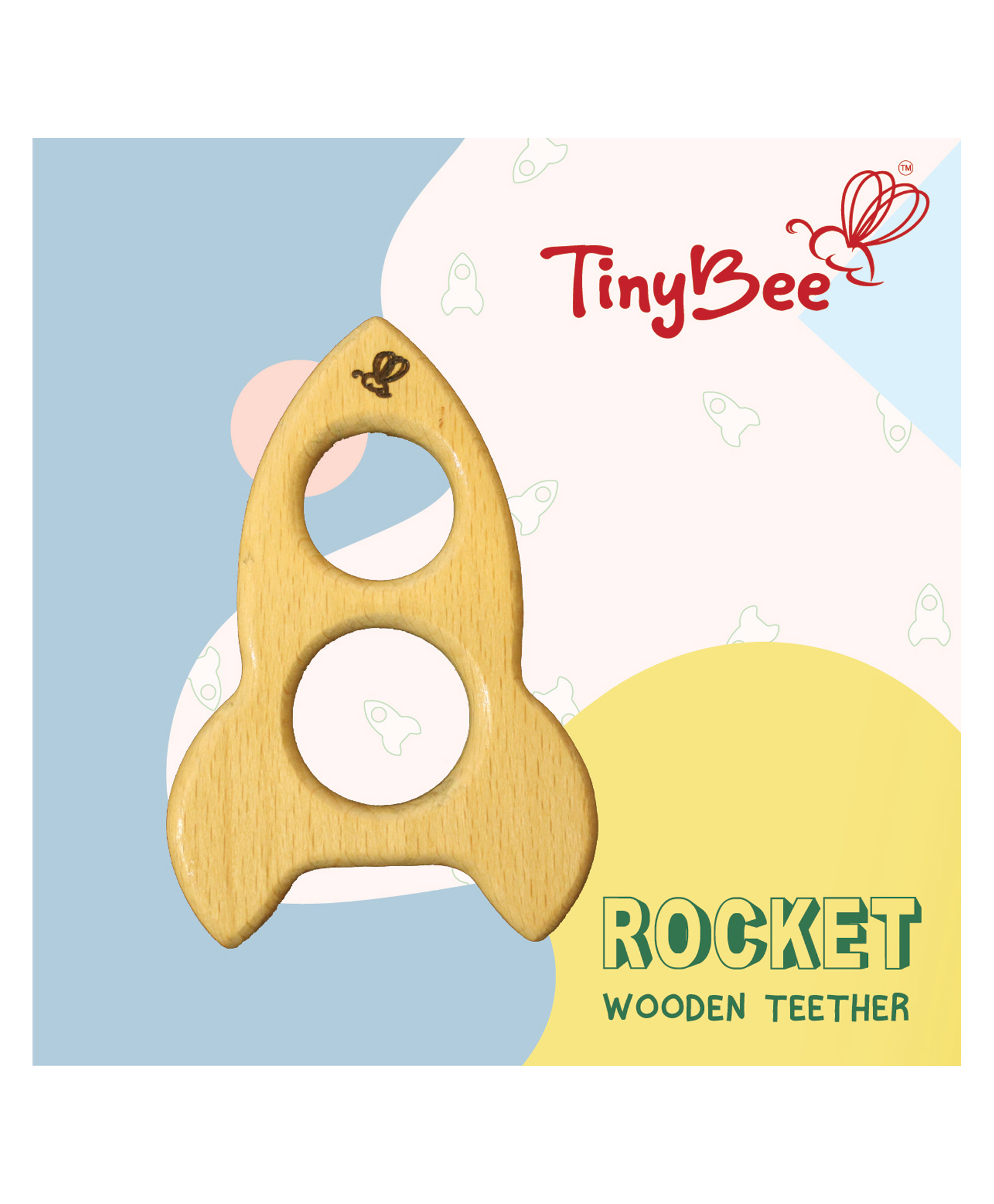 Rocket Wooden Teether - (color may vary)-image-3