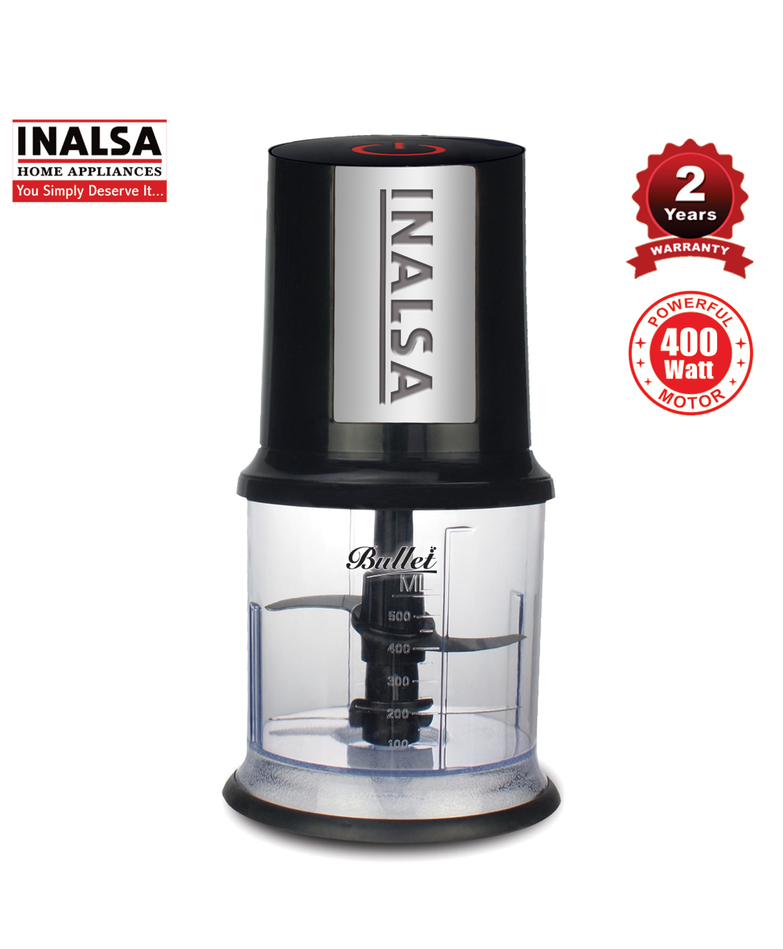 Inalsa Chopper & Grinder Bullet - Black