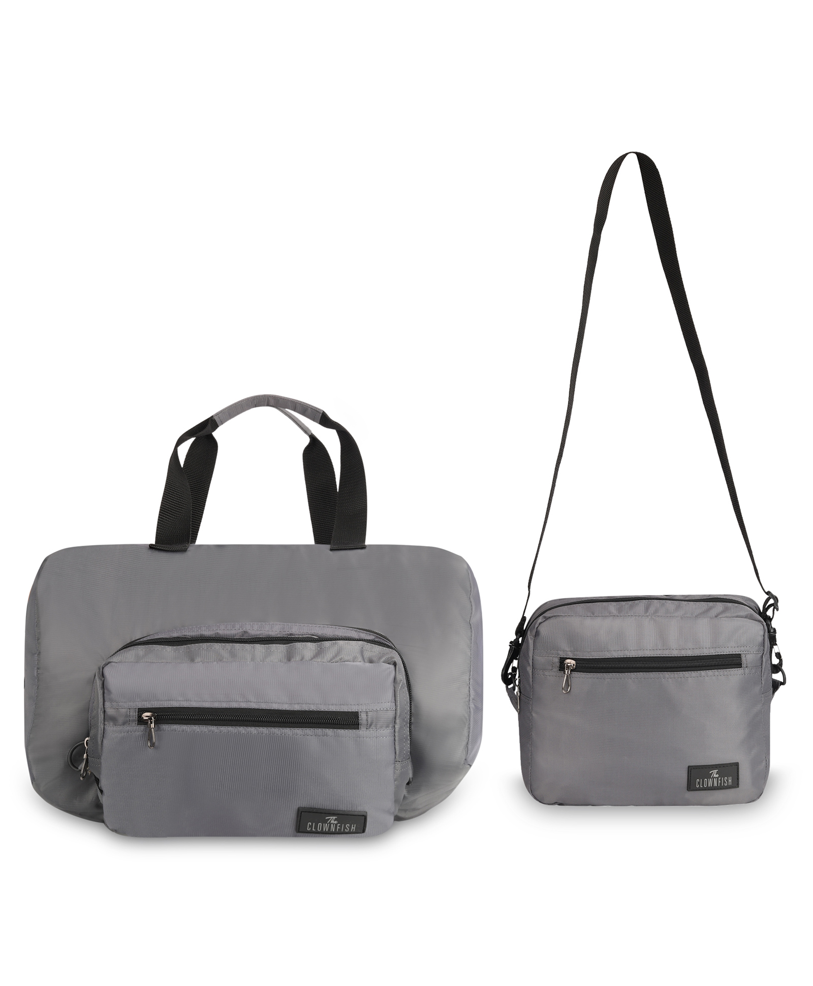 The Clownfish Rebecca Series Polyester Convertible Travel Duffle Bag Weekender Bag Crossbody Sling Bag - Dark Grey-picture-16