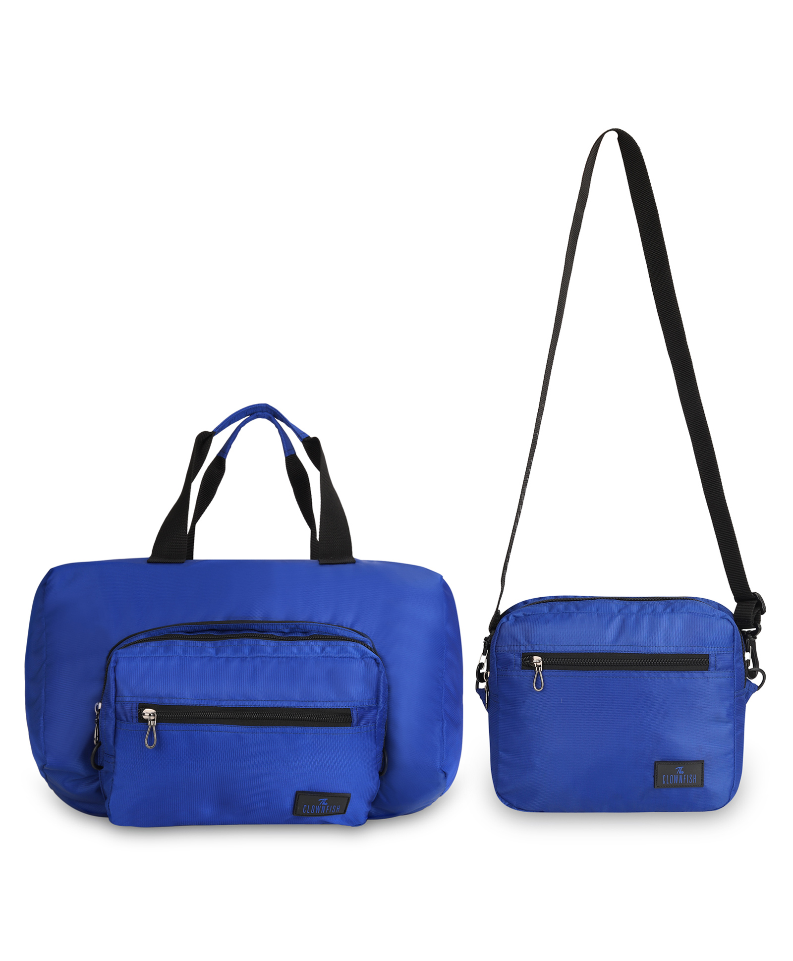 The Clownfish Rebecca Series Polyester Convertible Travel Duffle Bag Weekender Bag Crossbody Sling Bag - Ink Blue-picture-17