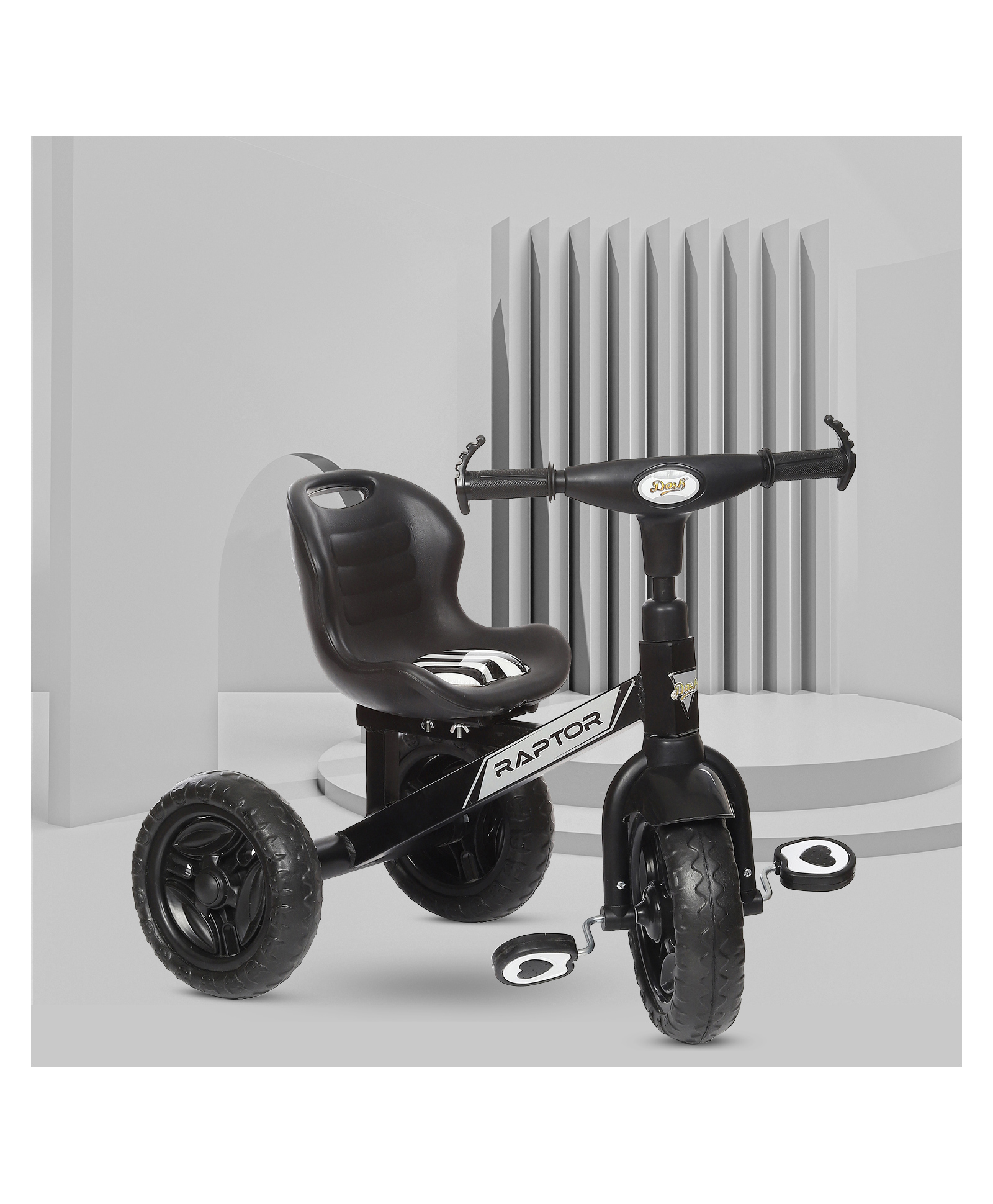 Dash Raptor Tricycle with Unique Design & Backrest Support with  Sturdy Wheel - Black-picture-11