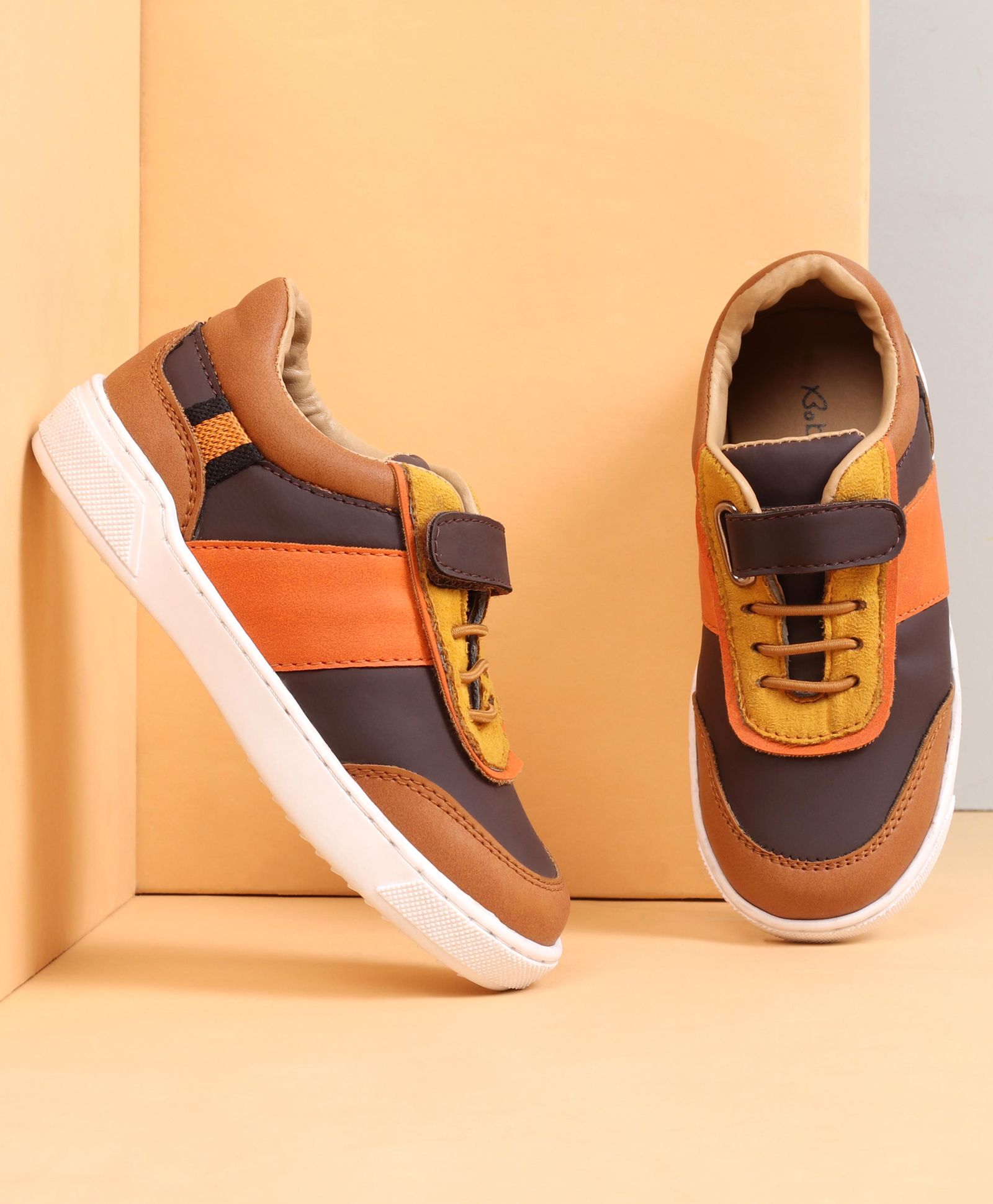 Babyoye Casual Shoes Velcro Closure - Orange-image-14