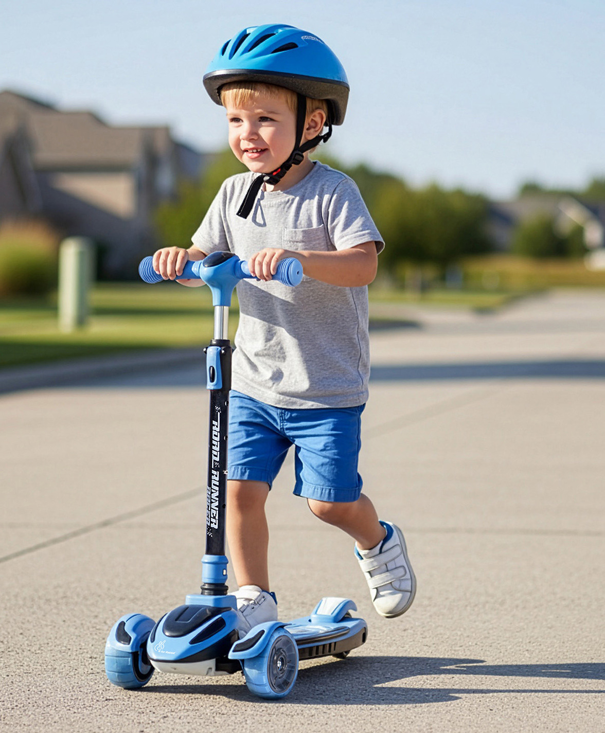 R for Rabbit Road Runner Racer 3 Wheel Kids Scooter- Blue-picture-4