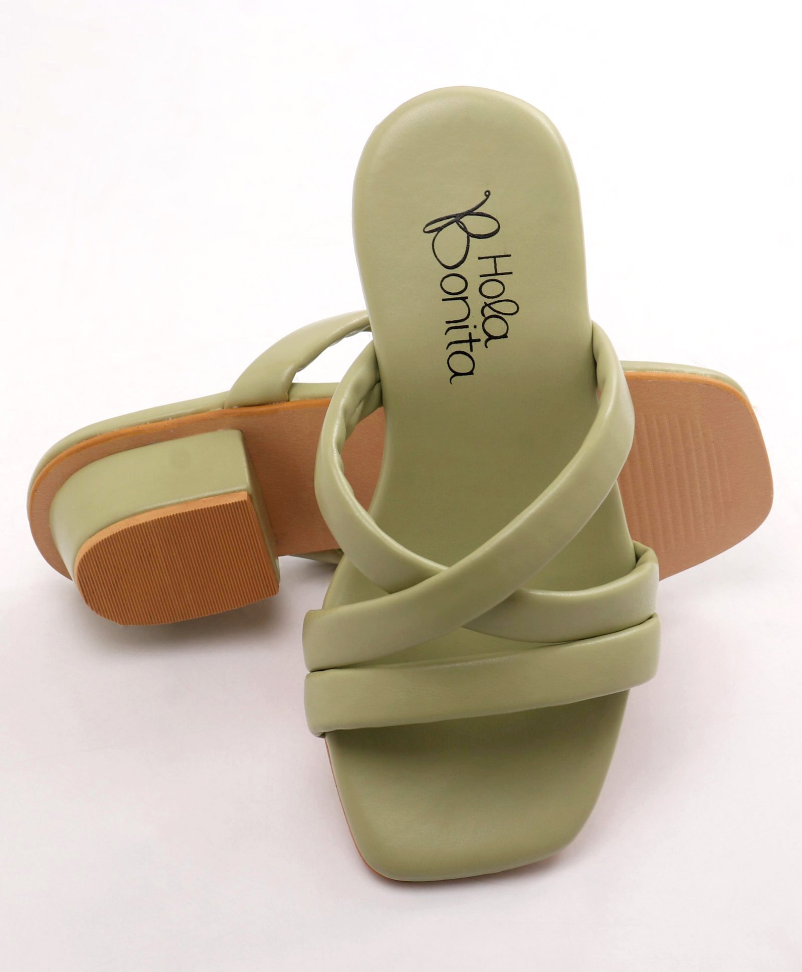 Hola Bonita Party Wear Slip On Sandal Solid Colour - Green-image-22