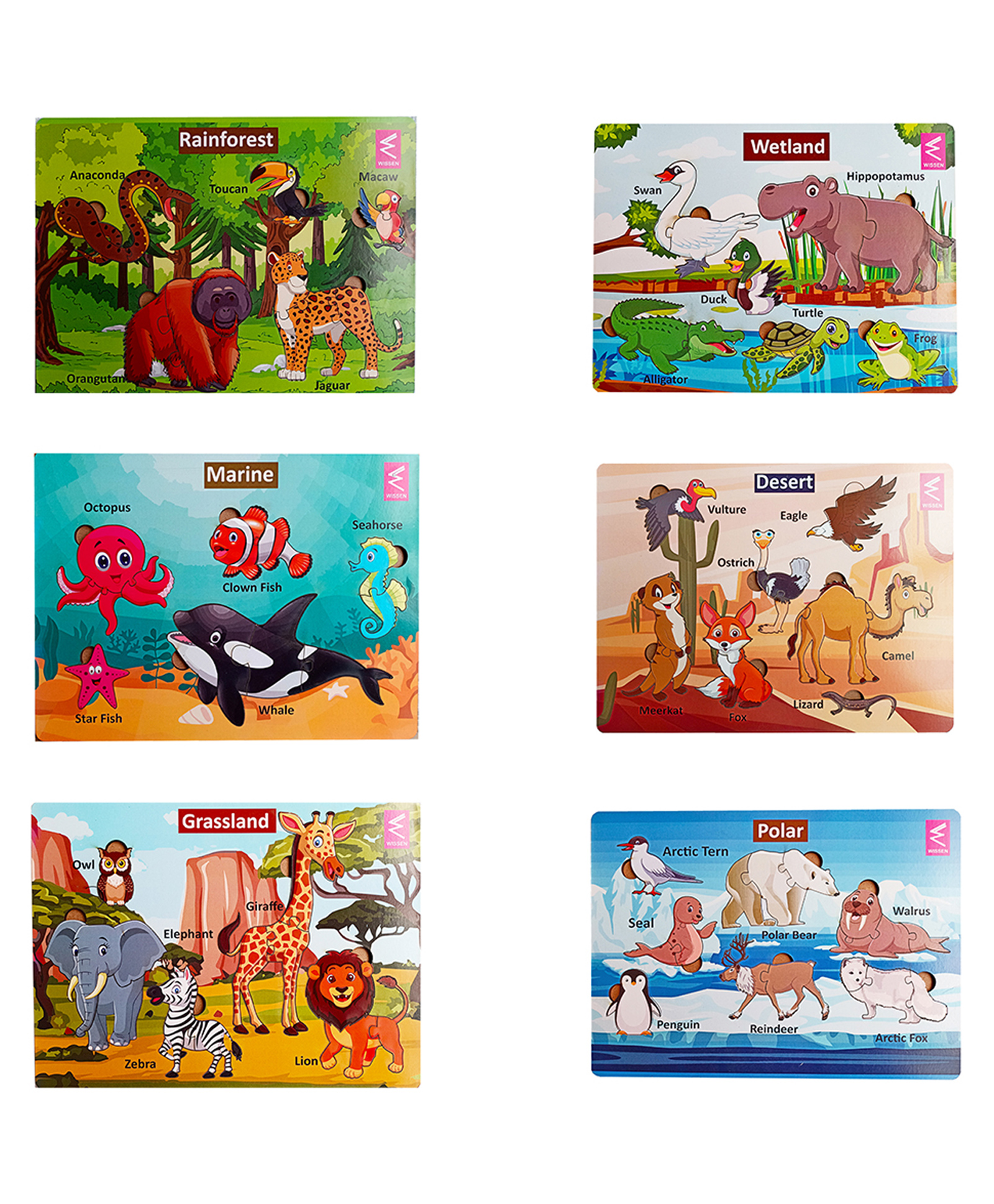 WISSEN Wooden Habitat Learning Educational Puzzle for kids (color may vary) - 72 Pieces-picture-12