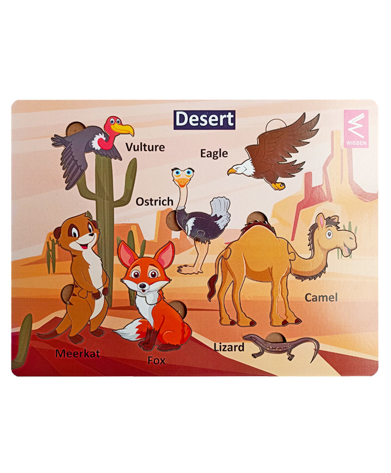 Wissen Desert Habitat Learning Puzzle Board Game (Color May Vary)-image-24