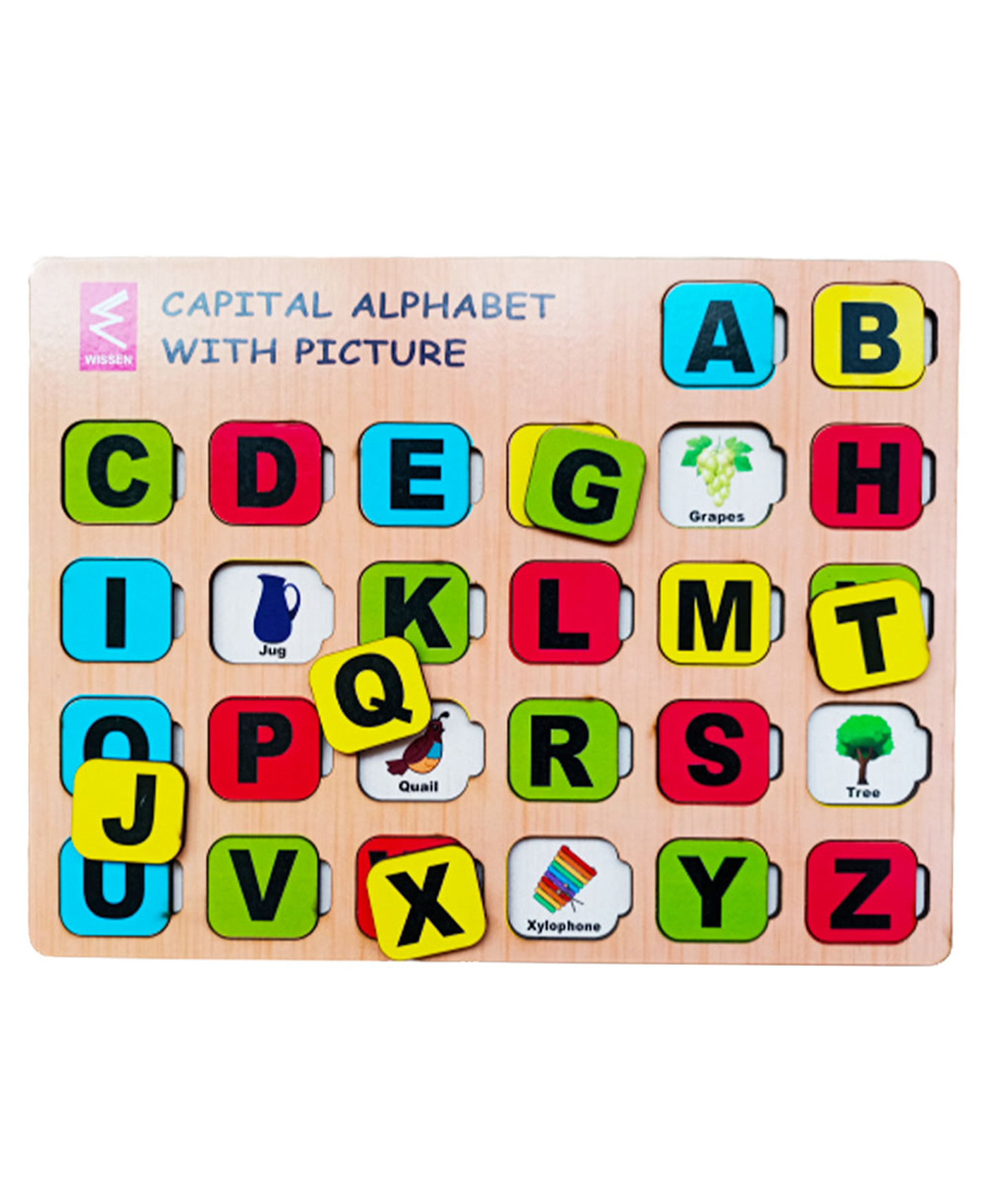 Wissen Capital Alphabet Picture Matching Activity Puzzle Game  (color may vary)-picture-13