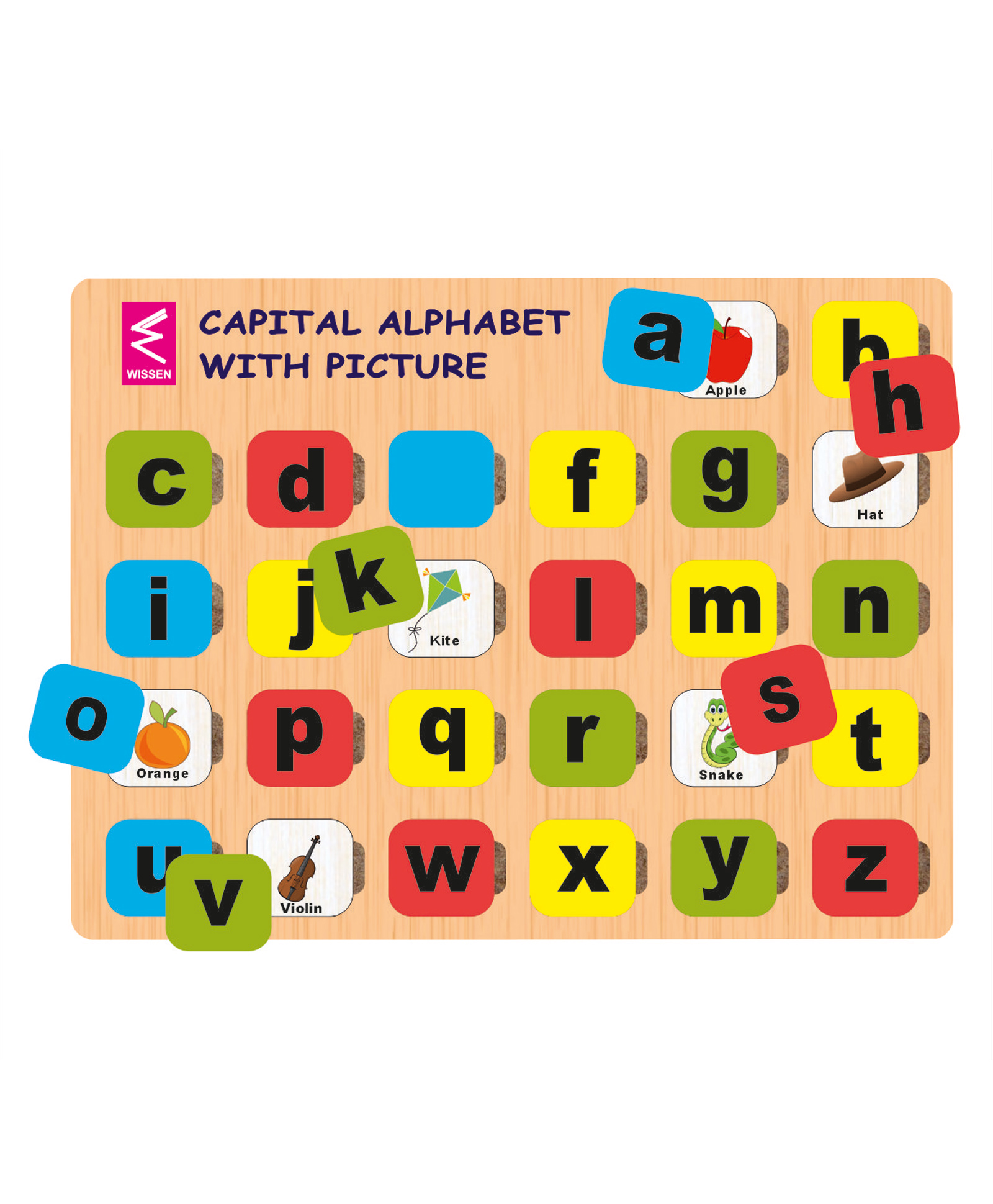 Wissen Small Alphabet Picture Matching Activity Puzzle game (color may vary)-picture-42