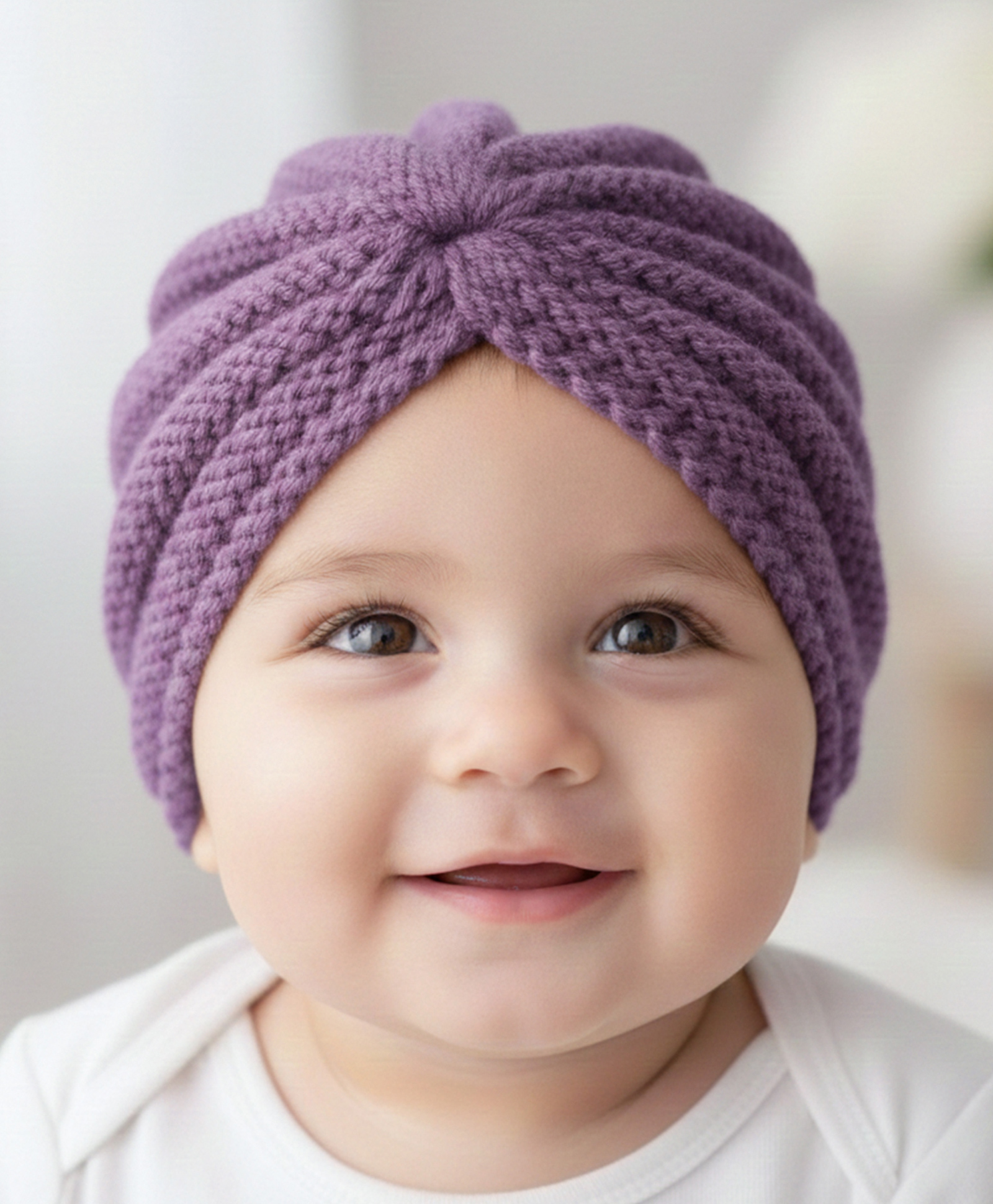 Syga Winter Woollen Hat Bowknot Turban Coffee -Diameter 34 cm-image-45