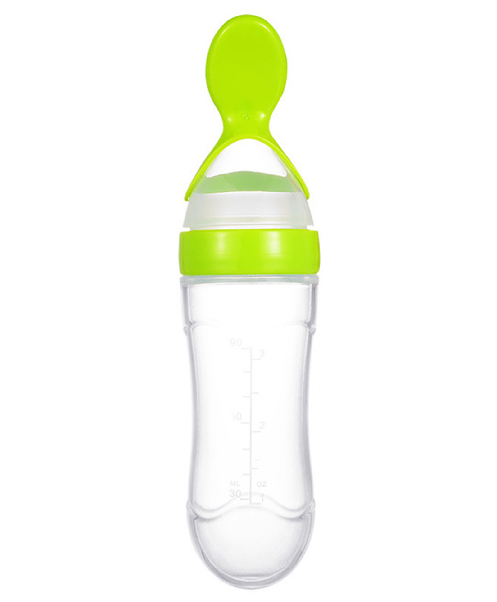 DOMENICO Silicone Squeezy Food Feeder Bottle With Spoon Green - 90 ml-picture-27
