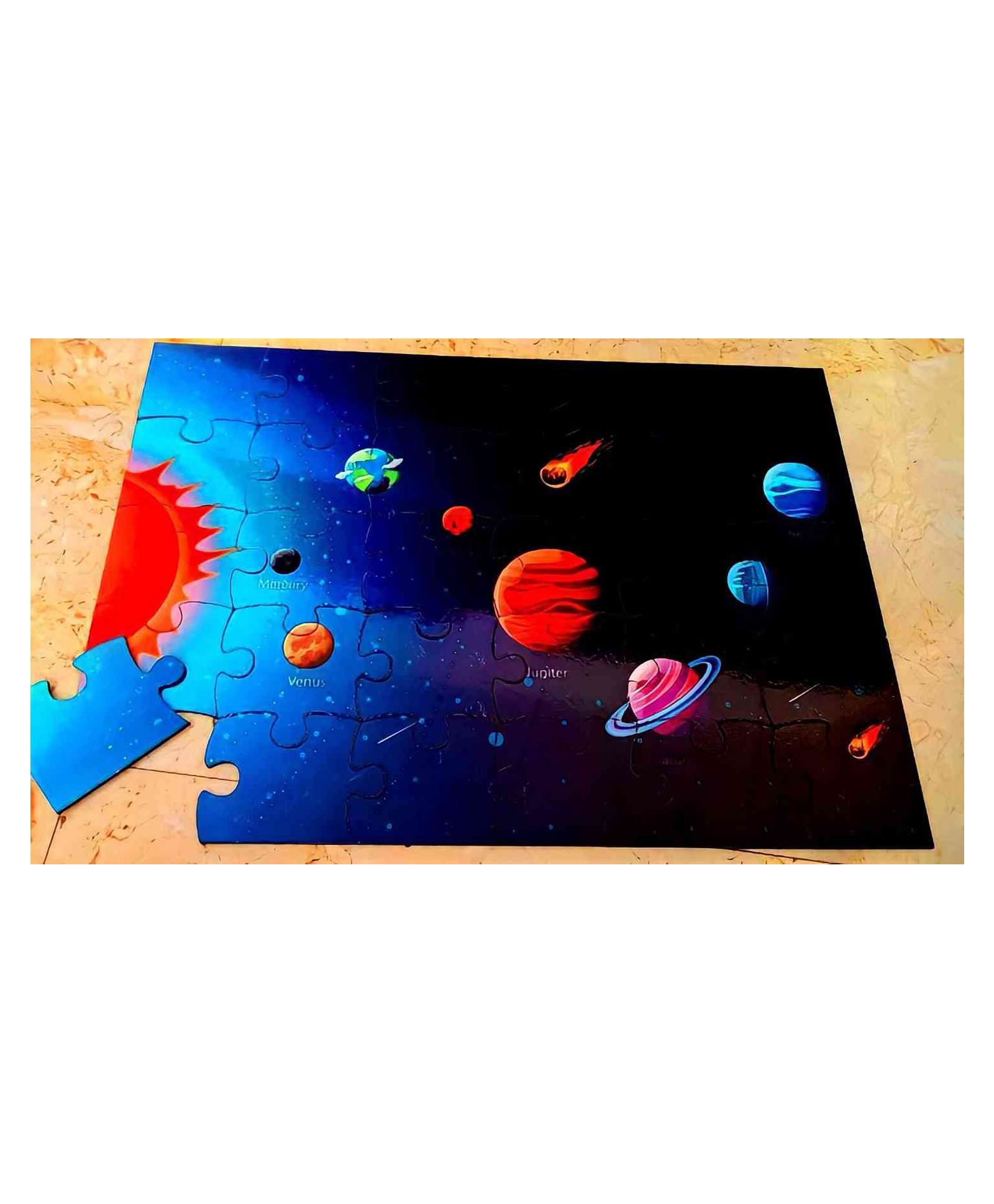 Fingo Brain Wooden Jumbo Jigsaw (Solar System) Multicolour - 30 Pieces-picture-11