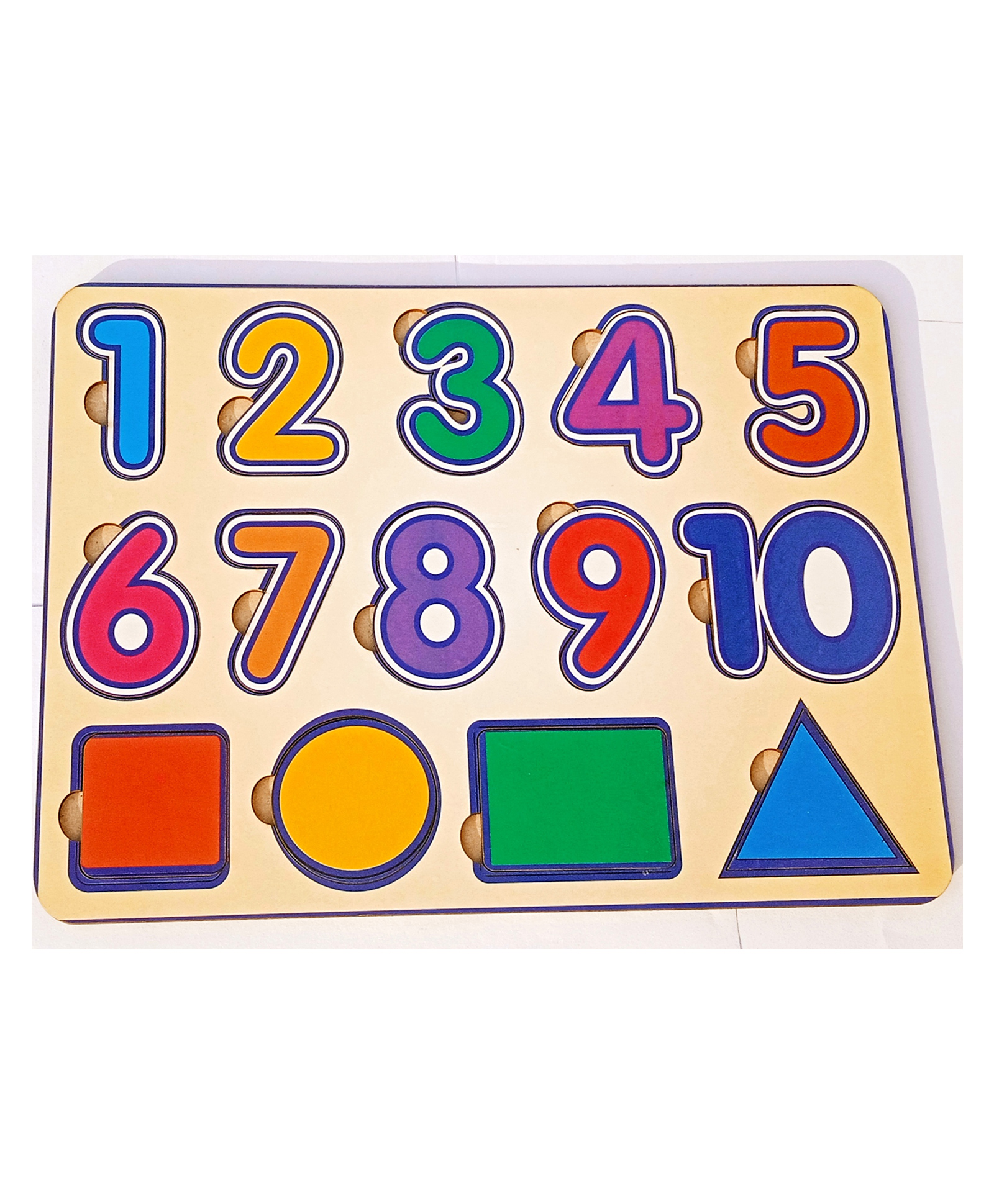 Fingo Brain Wooden Board Puzzle (Numbers & Shapes) Multicolour - 14 Pieces-image-33