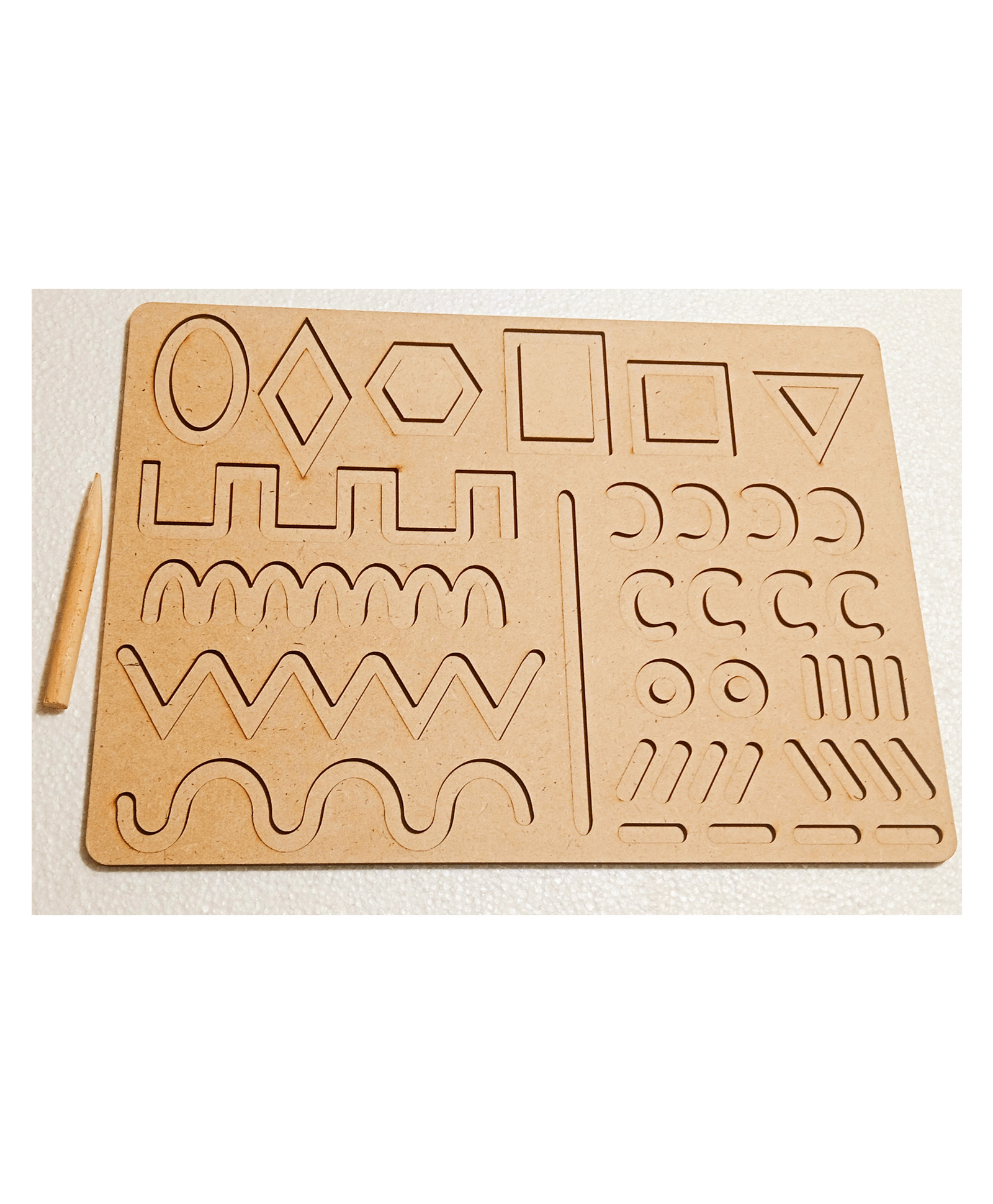 Fingo Brain  Wooden Pattern Tracing Board - Brown-picture-17