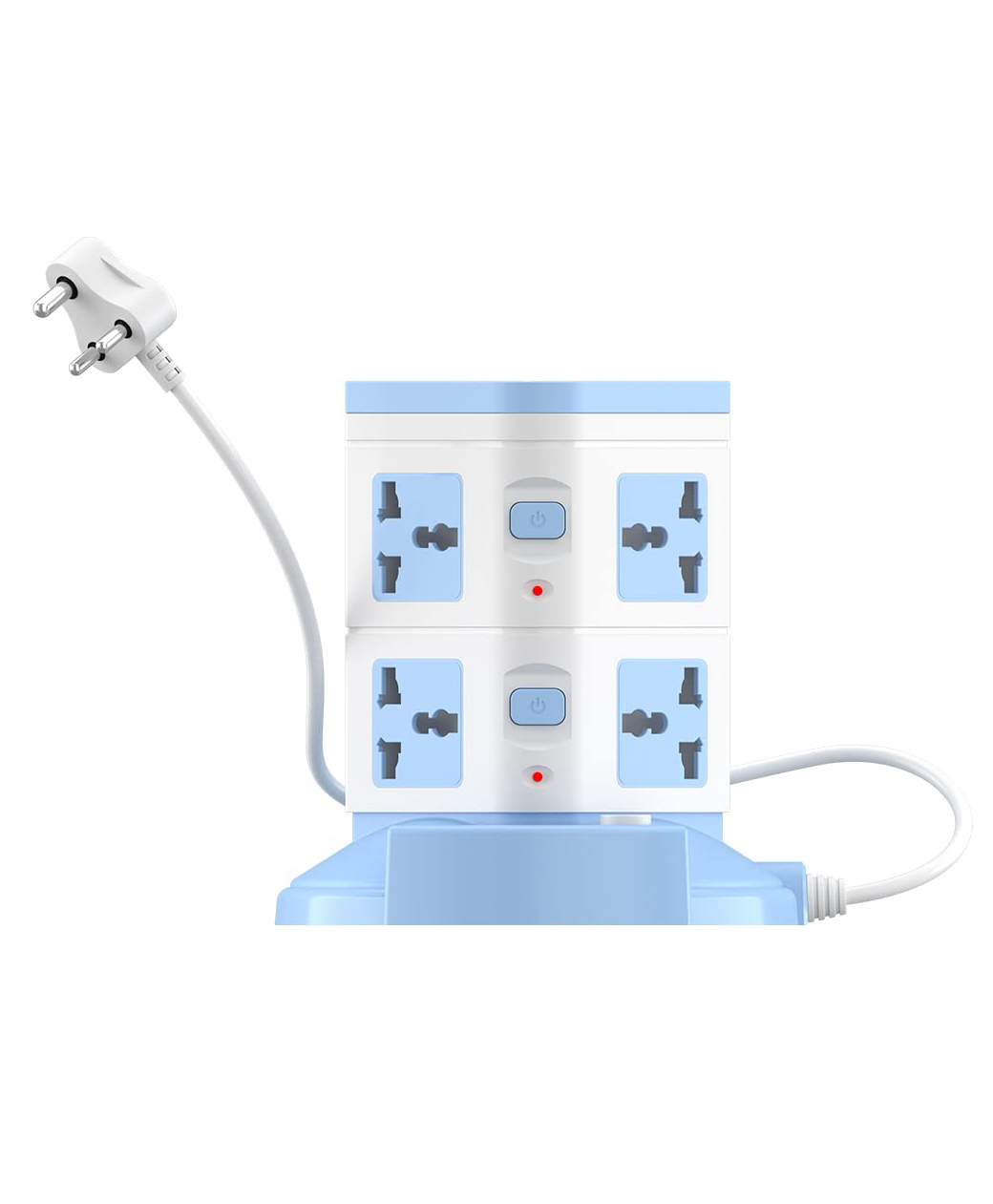 Portronics Power Plate 9 with 3 USB Ports and 8 Power Sockets Power Converter 2500W Power Output 2.1A USB Charging Port 3M Cord Length-Blue-image-2