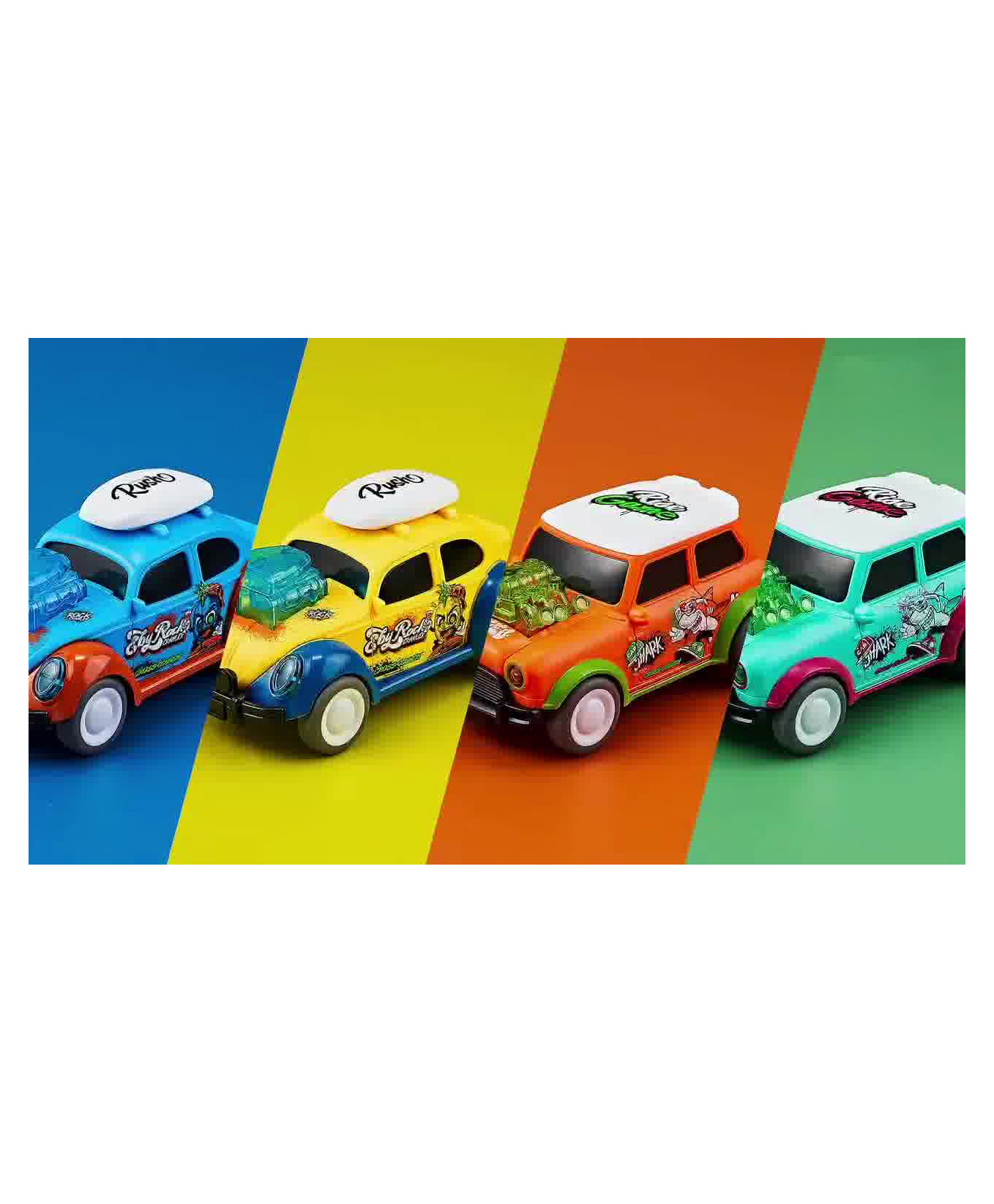 SVE Inertia Friction Powered Cartoon Dancing Cars Pack of 4  Multicolor-image-48