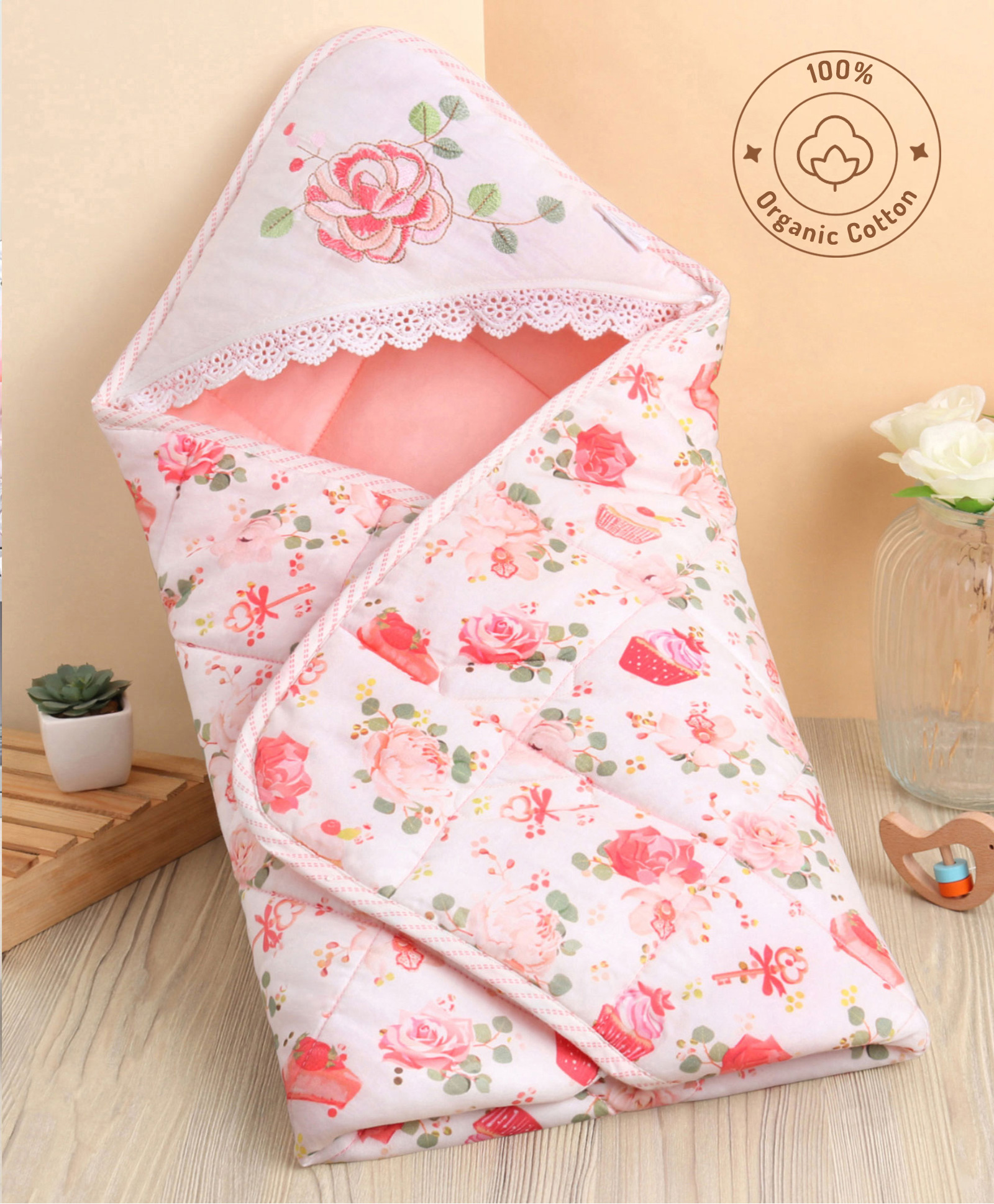 Bonfino Premium Cotton Quilted Hooded Wrapper Cup CakePrint-image-28
