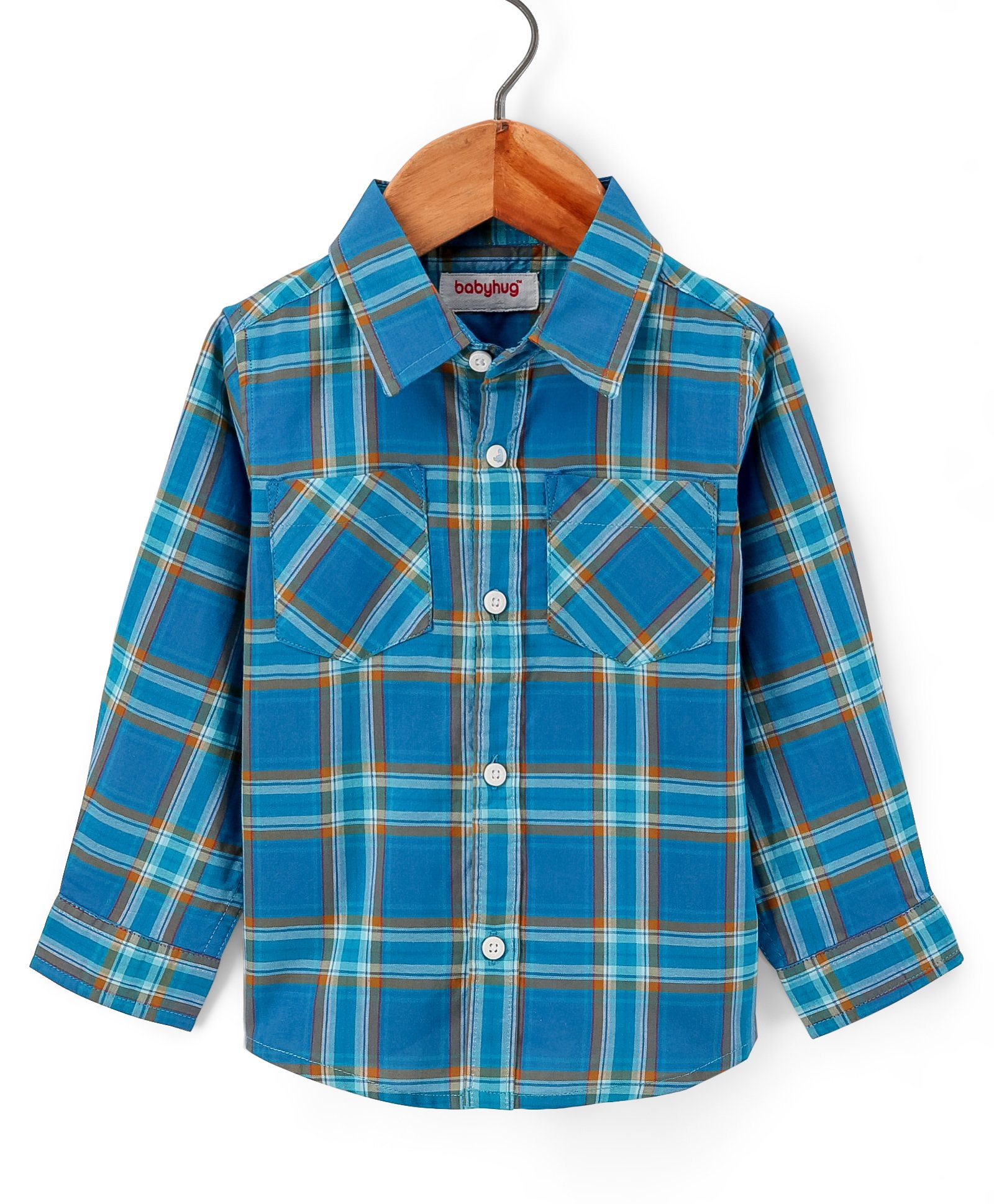 Babyhug Cotton Full Sleeves Checked Shirt- Navy Blue-image-31