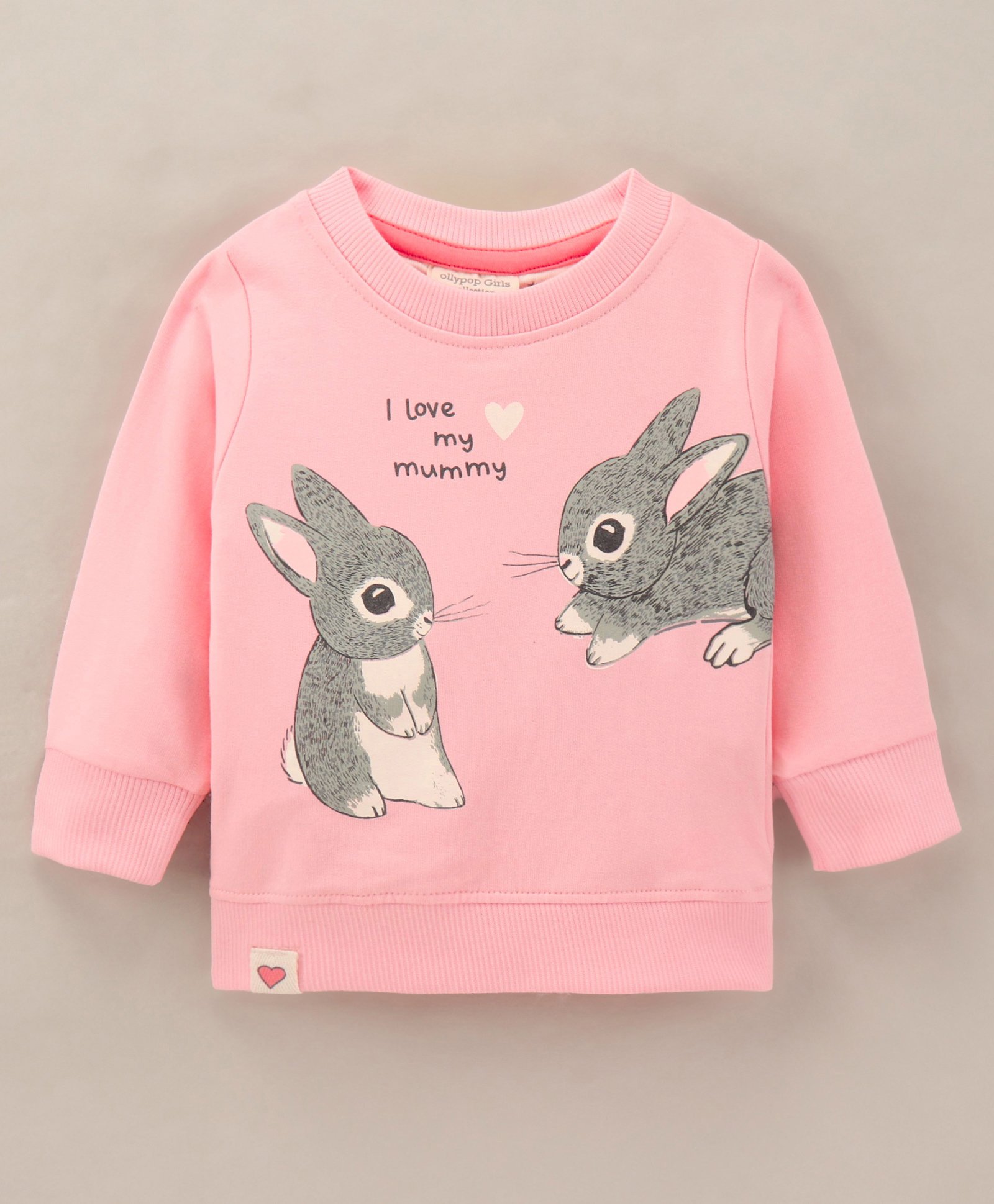 Ollypop Cotton Knit Full Sleeves Bunny Printed Sweatshirt - Pink-picture-44