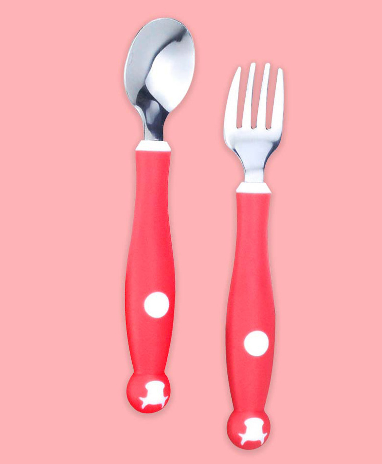 StarAndDaisy Premium Childware Toddler Spoon and Fork Set - Red-picture-28