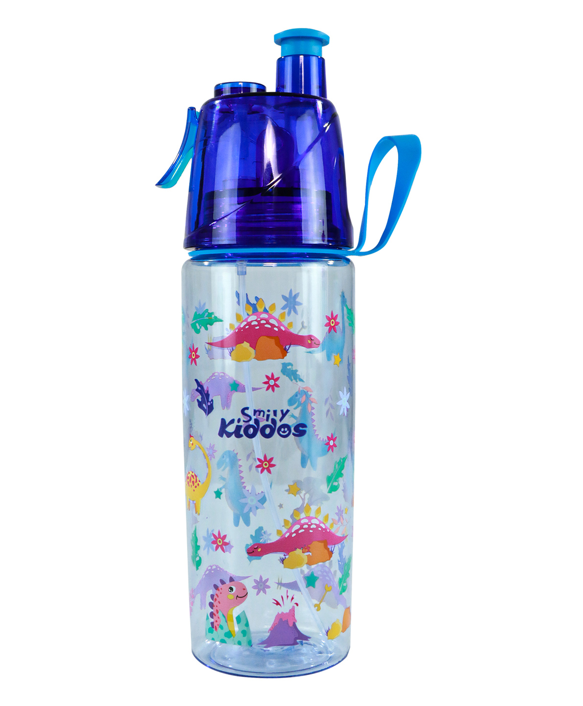 Smily Kiddos Sports Water Bottle Dino Theme Print Blue - 500 ml-image-34