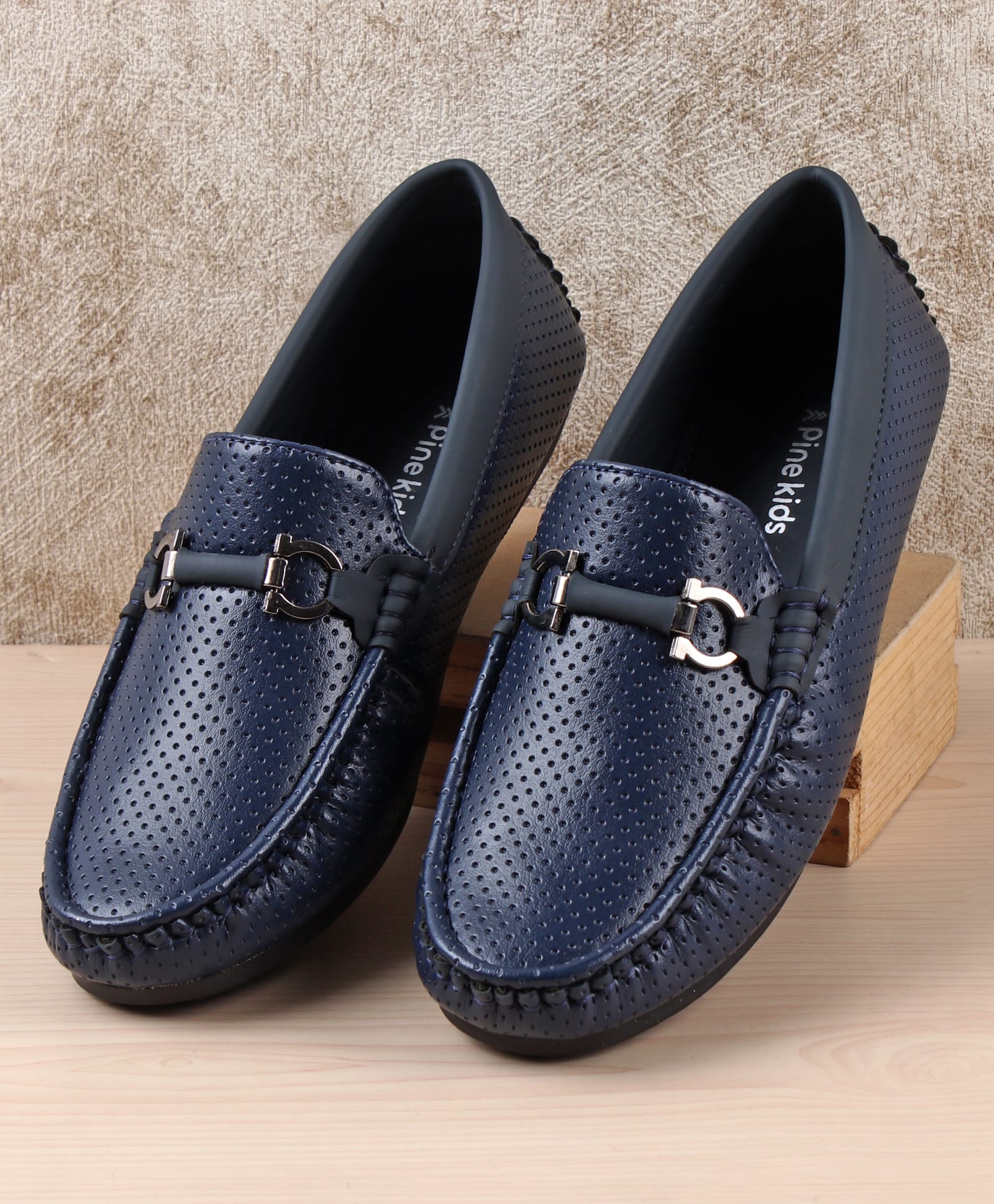 Pine Kids Slip On Party Wear Loafers - Blue