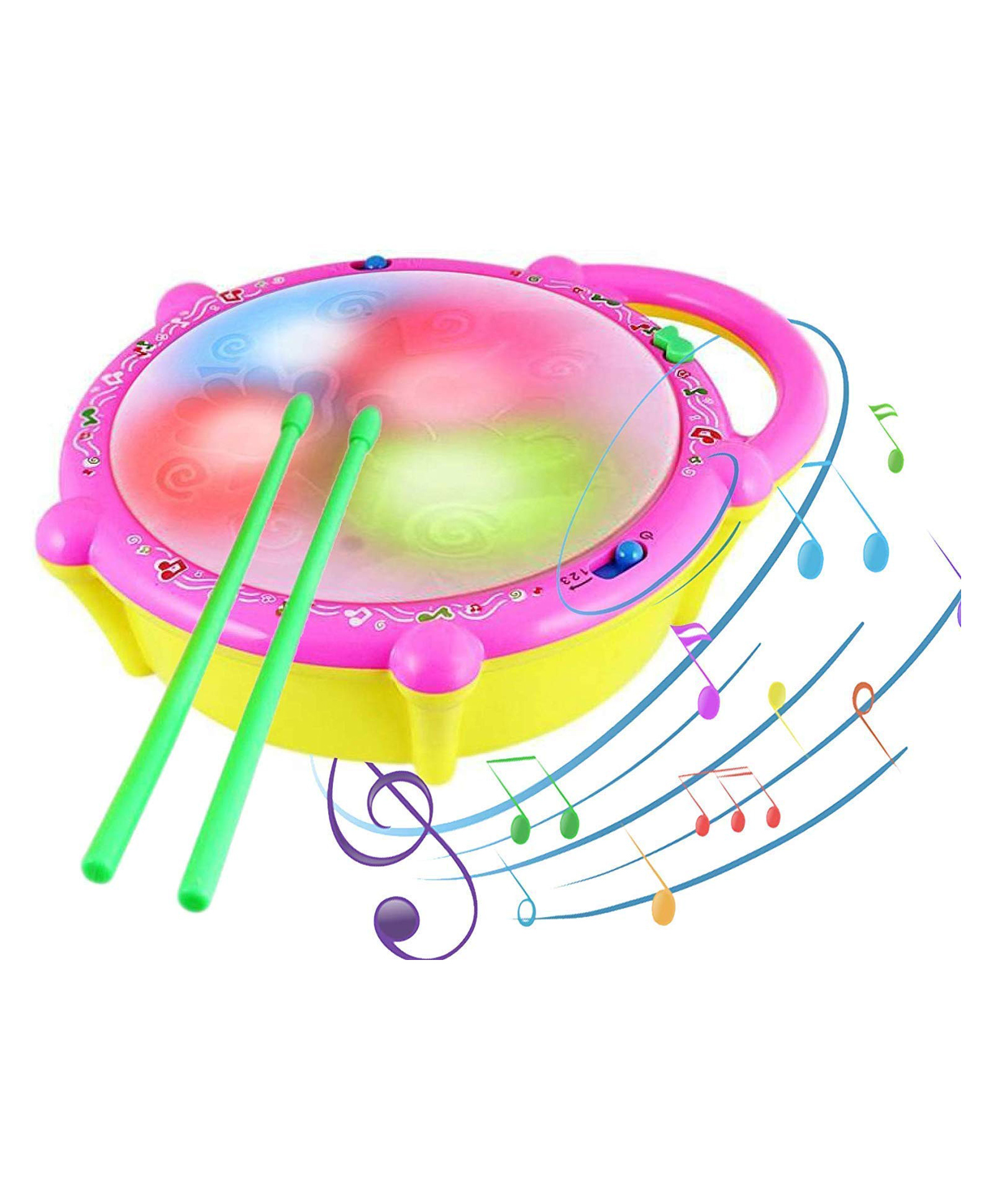 YAMAMA 3D Musical Flash Drum with Lights Toys for Kids - Multicolour-image-39
