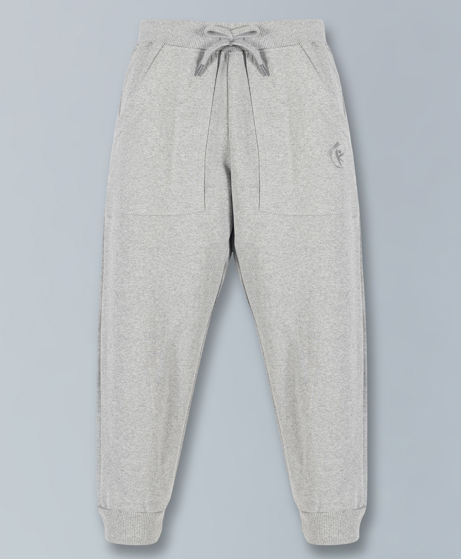 Kiddopanti Placement Printed Track Pants With Front Pocket - Grey Melange-picture-21