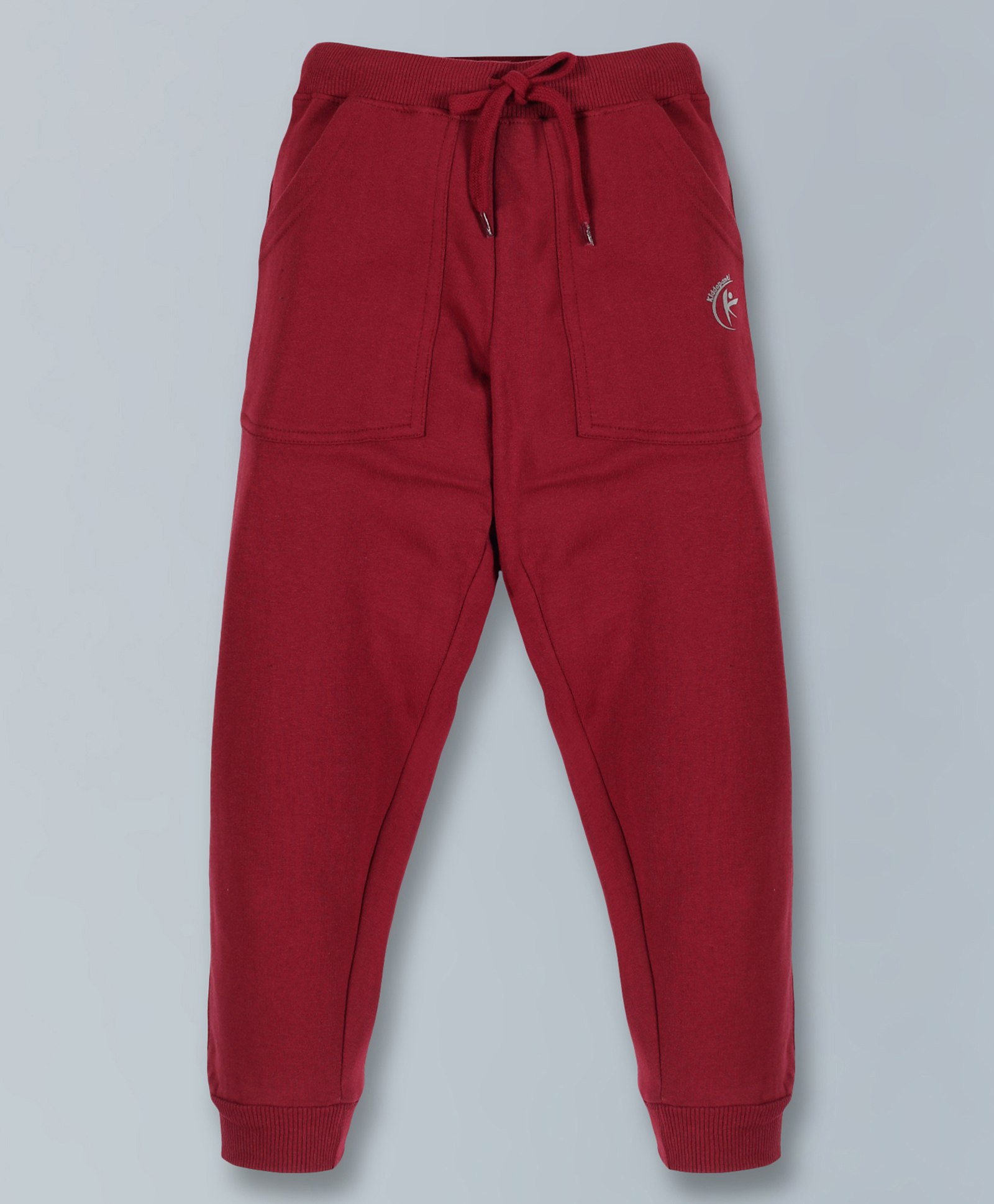 Kiddopanti Placement Printed Track Pants With Pockets - Maroon-picture-26