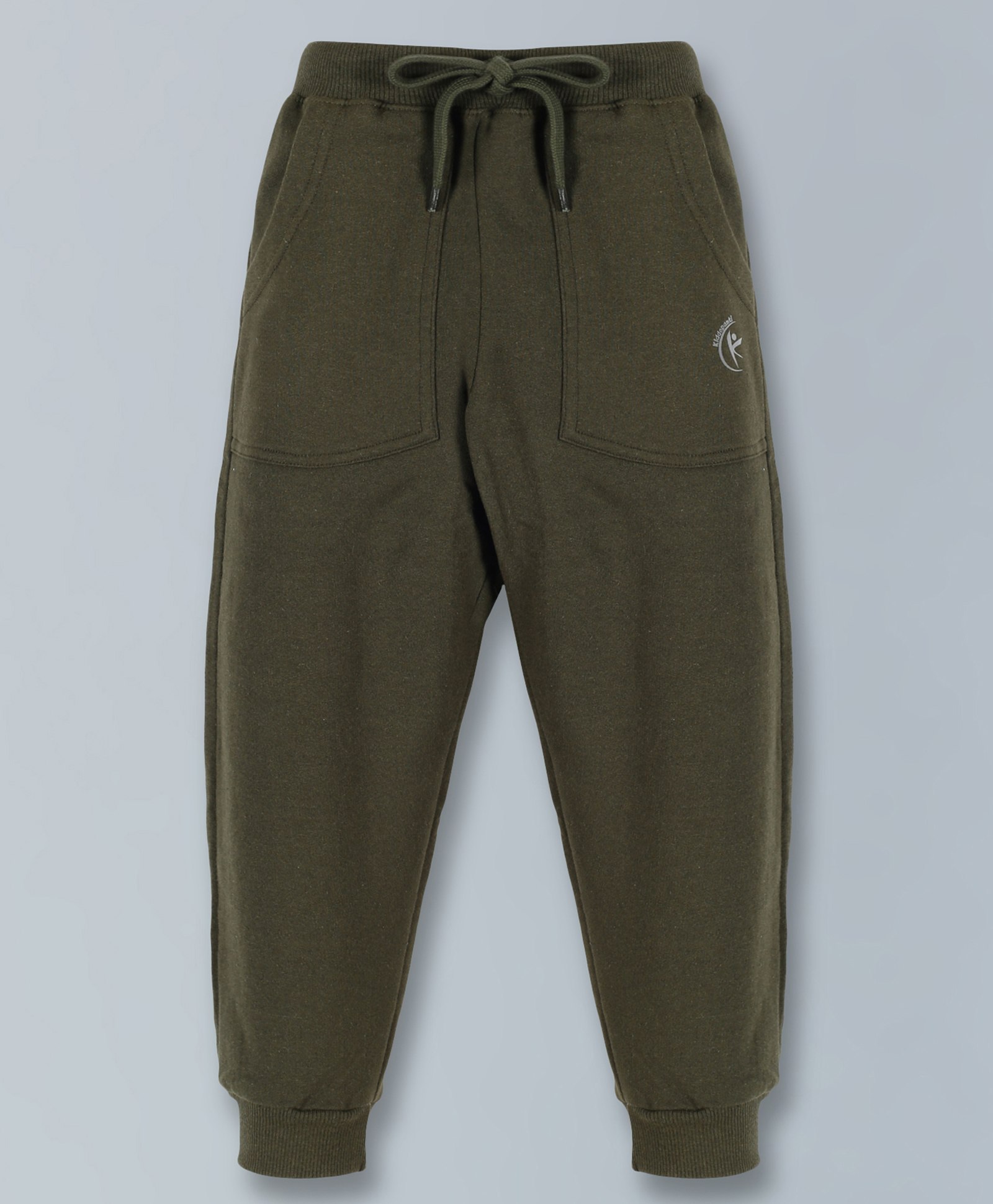 Kiddopanti Placement Printed Track Pants With Pockets - Military Green-picture-25