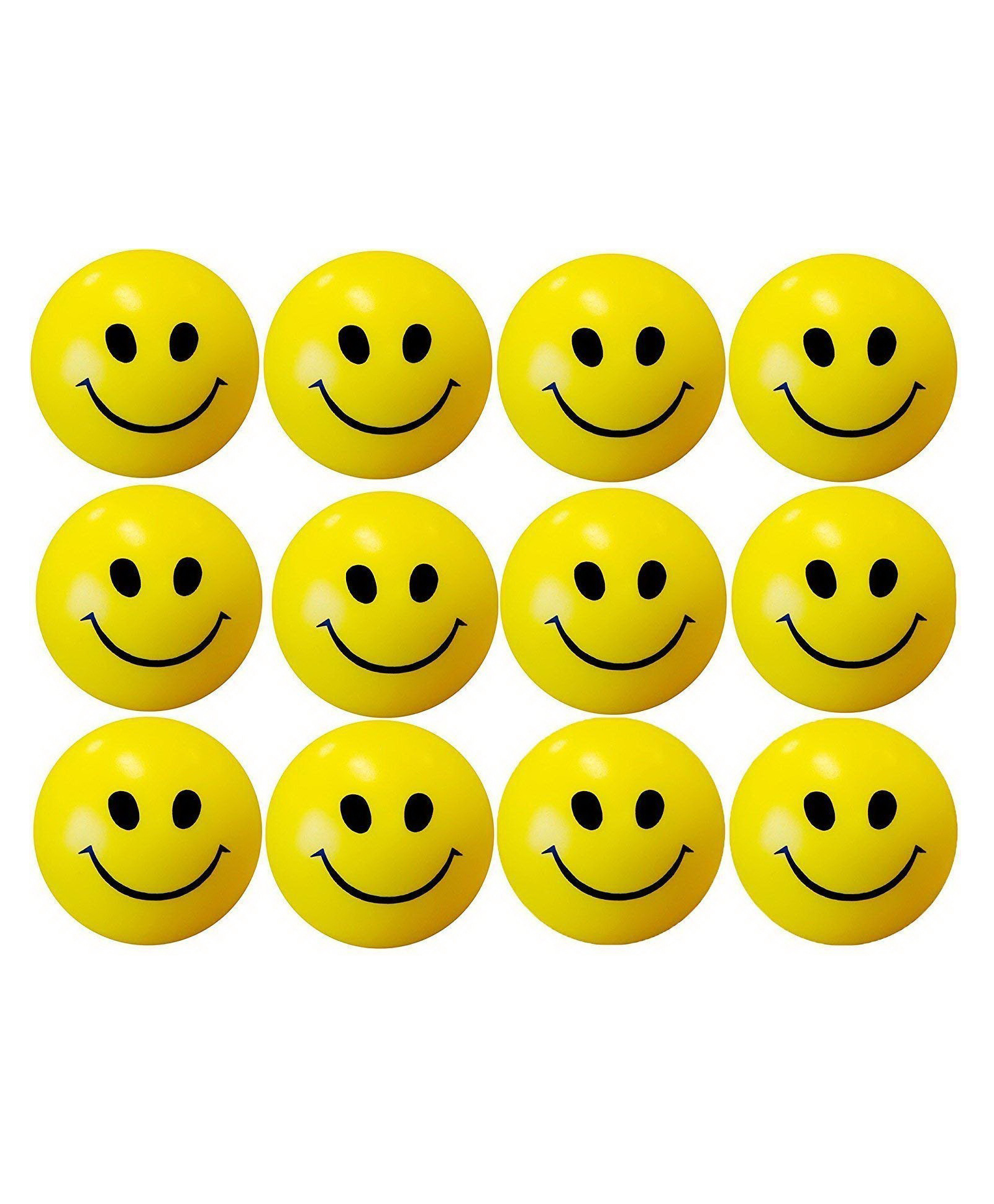 AKN TOYS Smiley Soft Balls Cute Funny Yellow Emoji Happy Smiley Face Squeeze Sponge Balls Pack of 12 - Yellow-picture-7