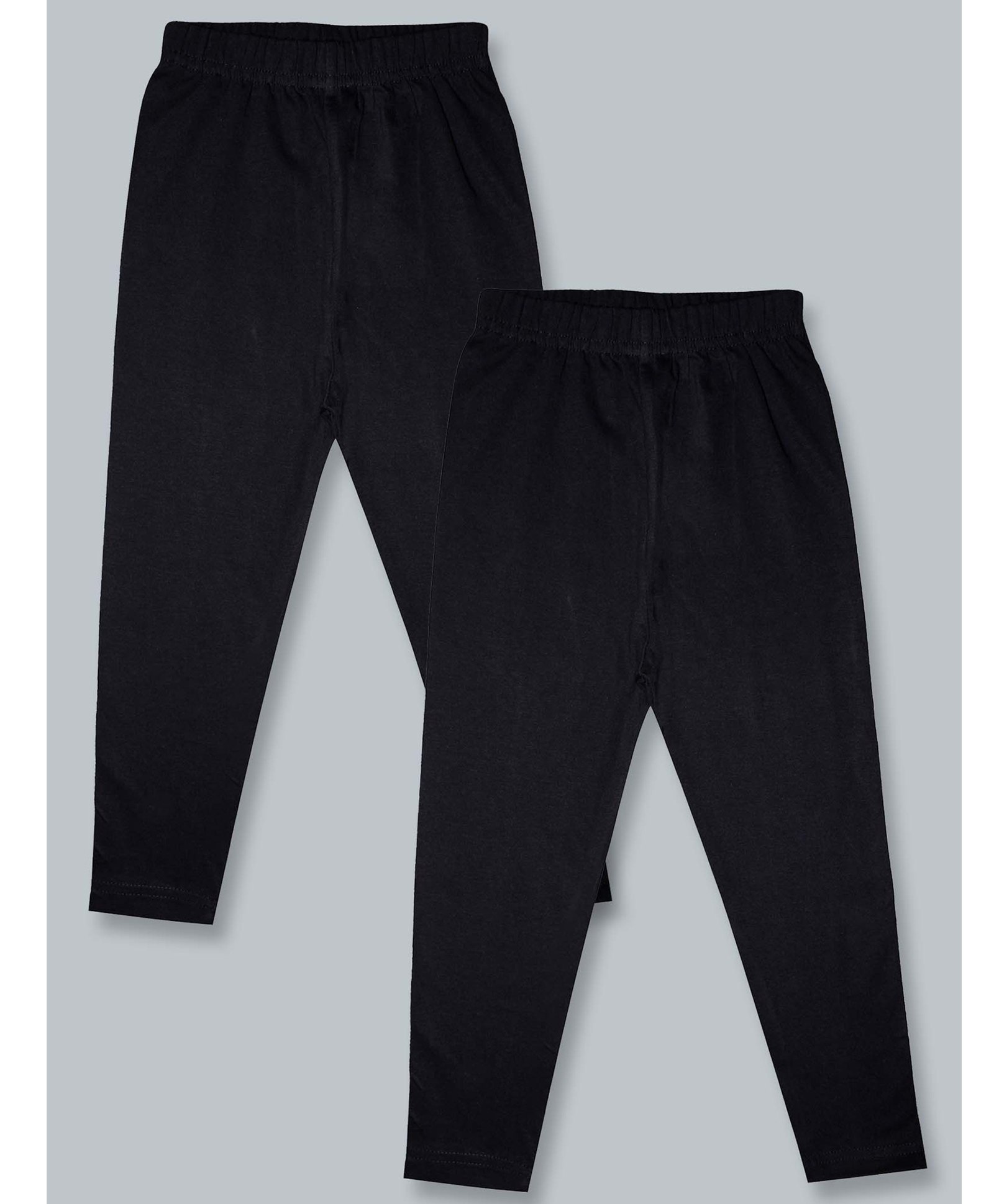 Kiddopanti Pack Of 2 Solid Leggings - Black-picture-21