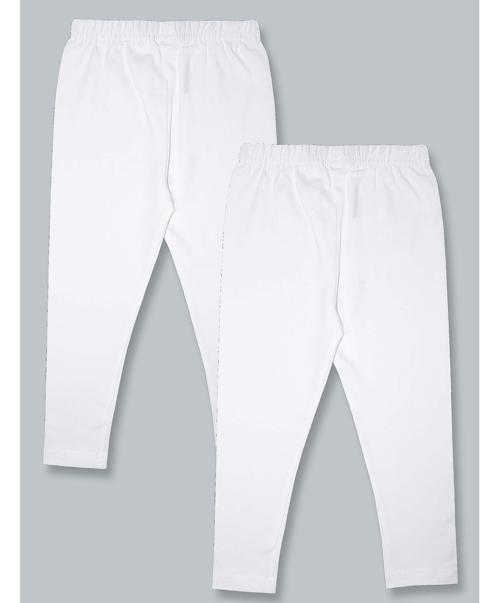 Kiddopanti Pack Of 2 Solid Leggings - White-picture-16