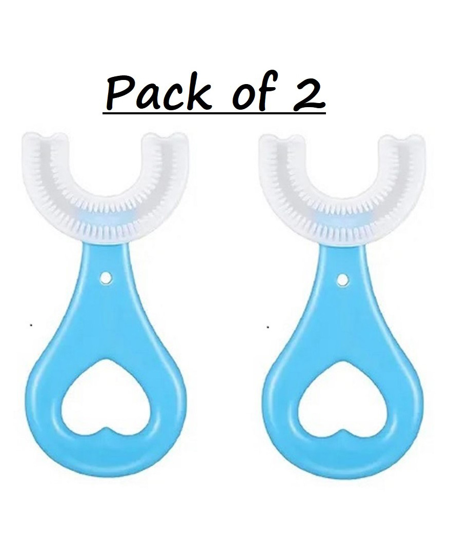 Tiny Tycoonz Soft Sillicone U-Shaped Toothbrush (Pack of 2) - Blue-image-38