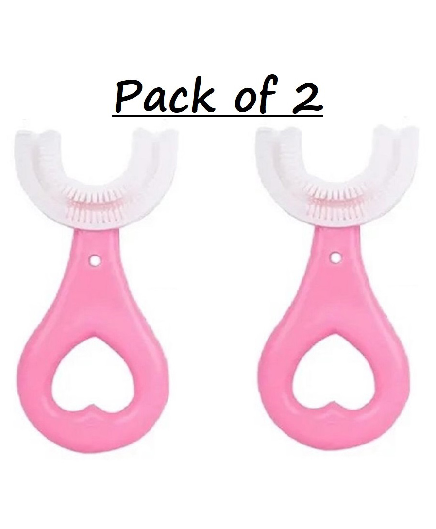 Tiny Tycoonz Soft Sillicone U Shaped Toothbrush Pack of 2 - Pink-picture-23